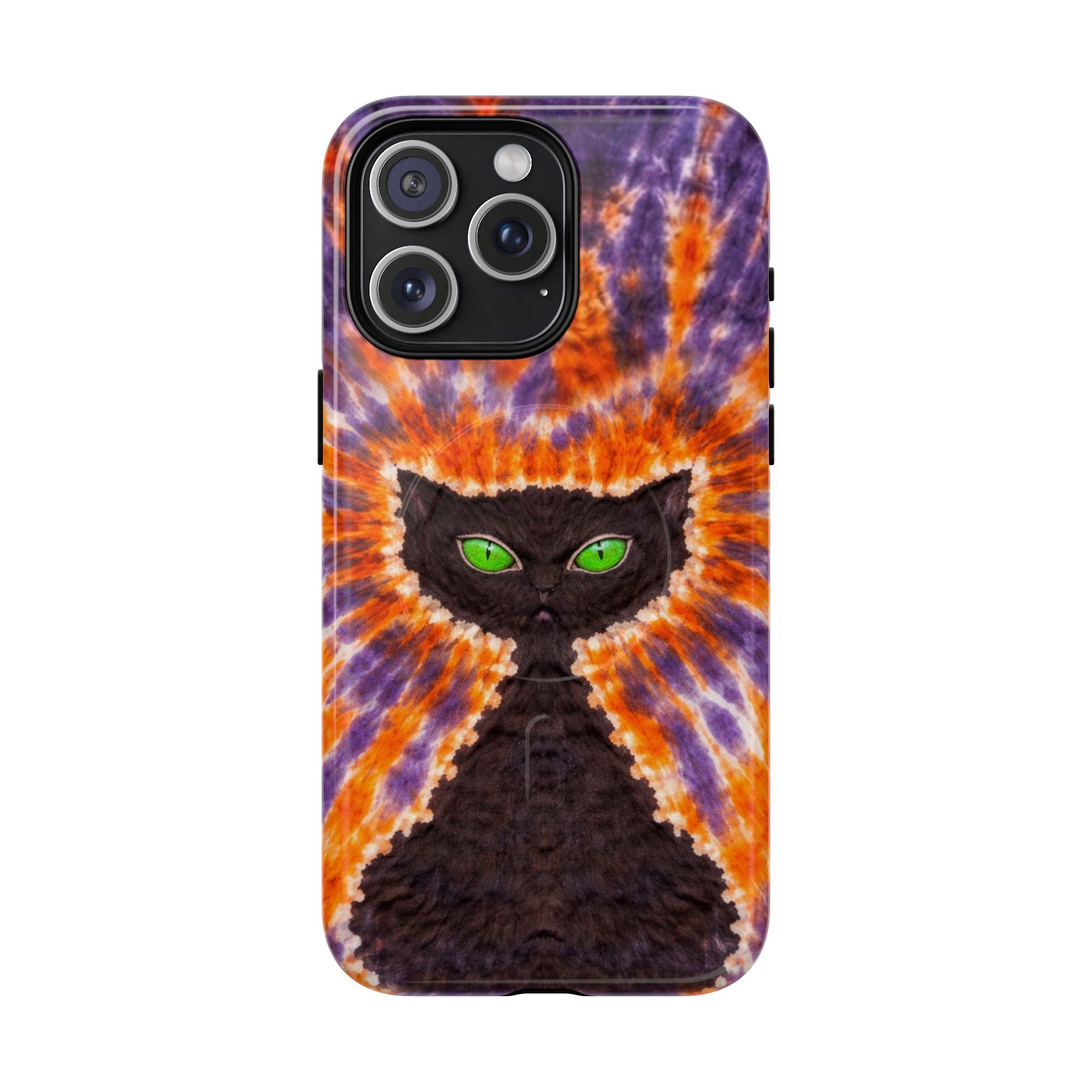BLACK CAT PURPLE & ORANGE MAGNETIC  PHONE CASE  - TLHN2404264