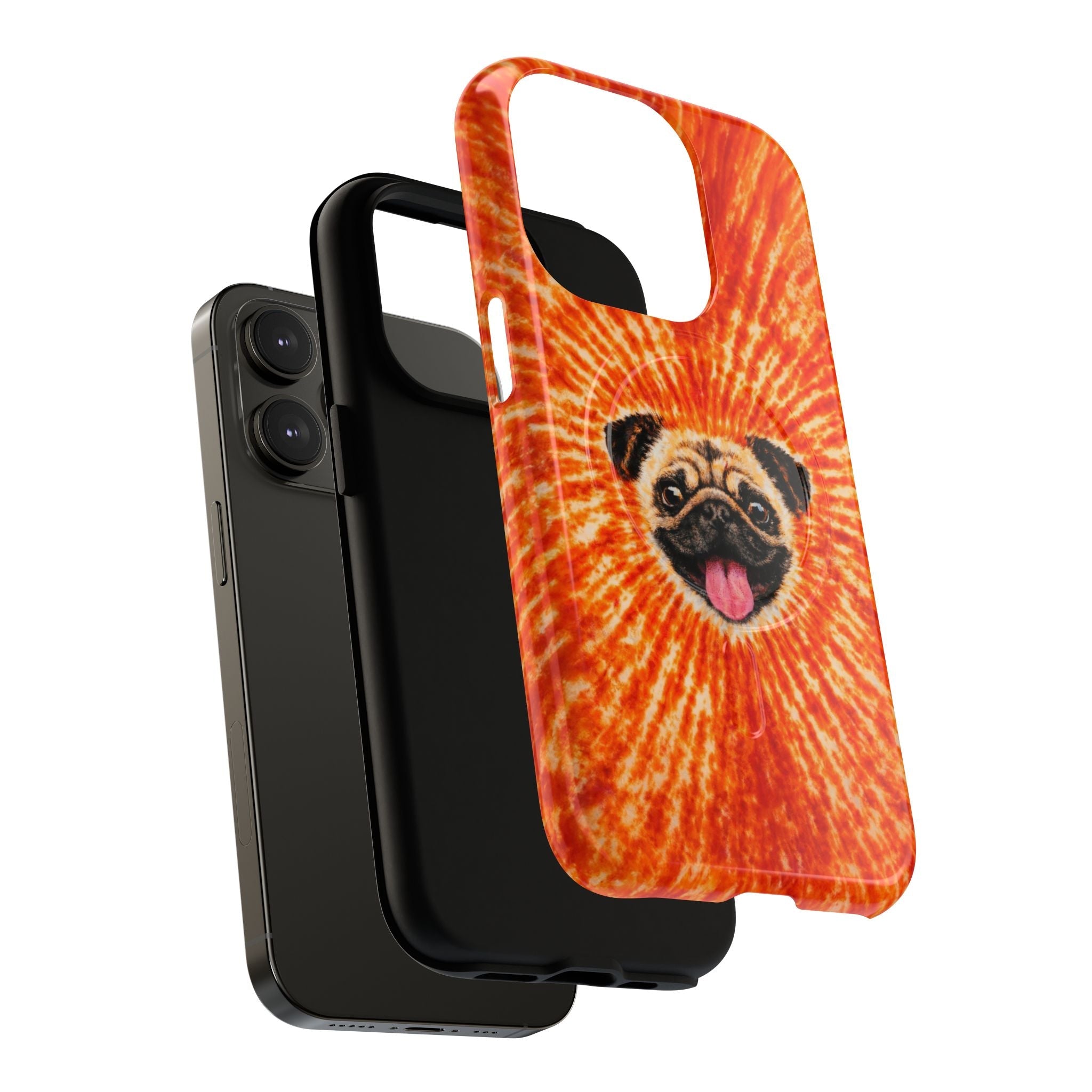 PUG DOG ORANGE MAGNETIC PHONE CASE - TLNT1604261