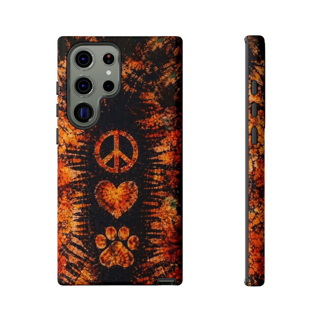 PEACE LOVE PAW PRINT VINTAGE  PHONE CASE  - TLHN2204264