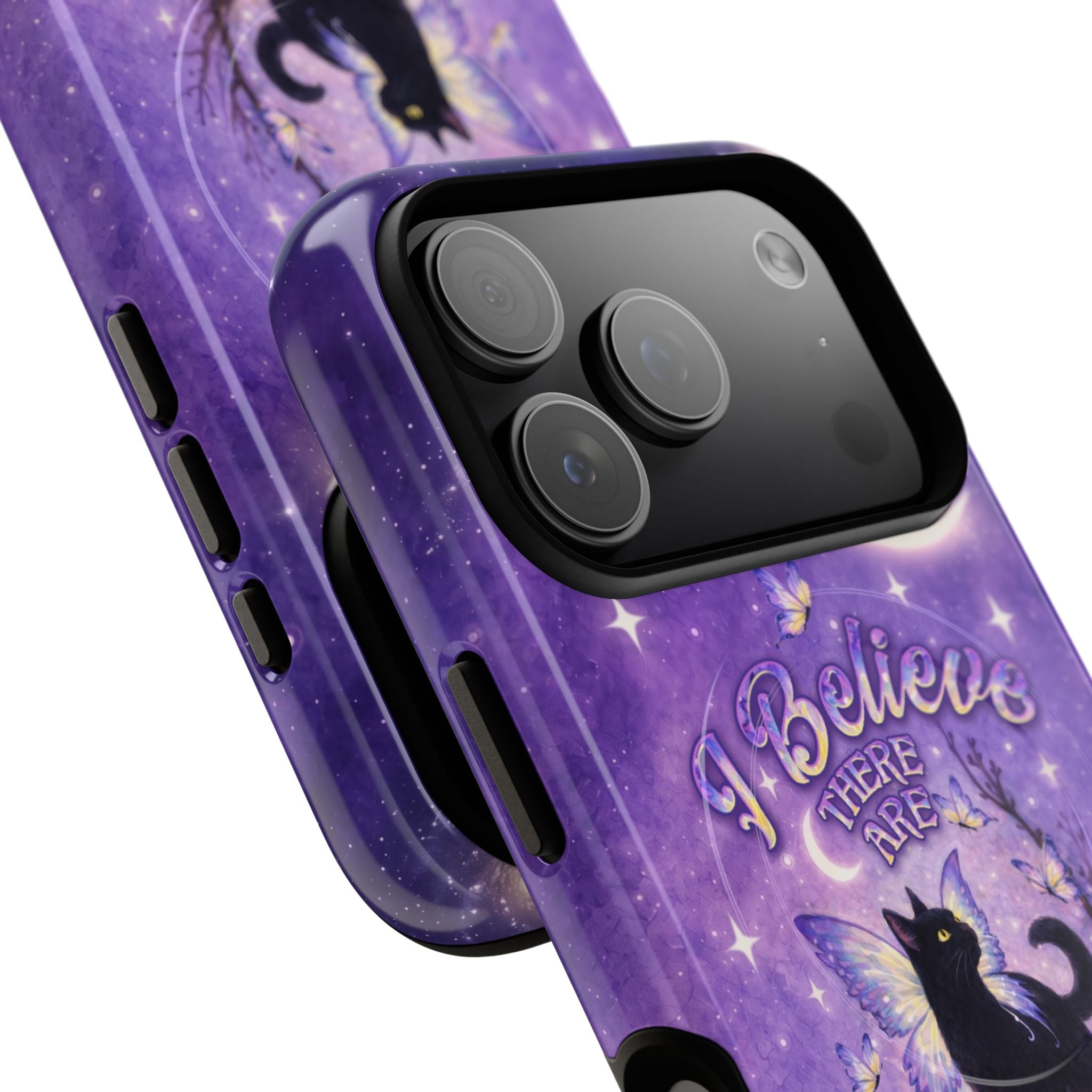 I BELIEVE THERE ARE ANGELS AMONG US BLACK CAT MAGNETIC PHONE CASE  - TLNO2605262