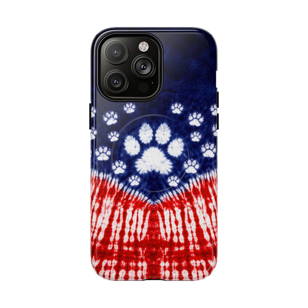 PAW PRINT RED WHITE & BLUE MAGNETIC PHONE CASE - TLTW1604262