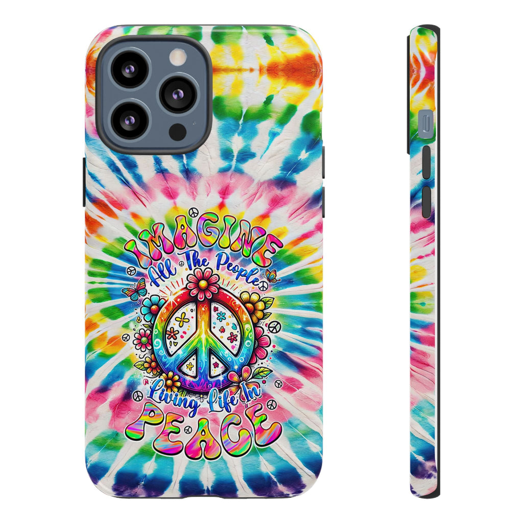 IMAGINE ALL THE PEOPLE LIVING LIFE IN PEACE TIE DYE PHONE CASE - TYQY1504253