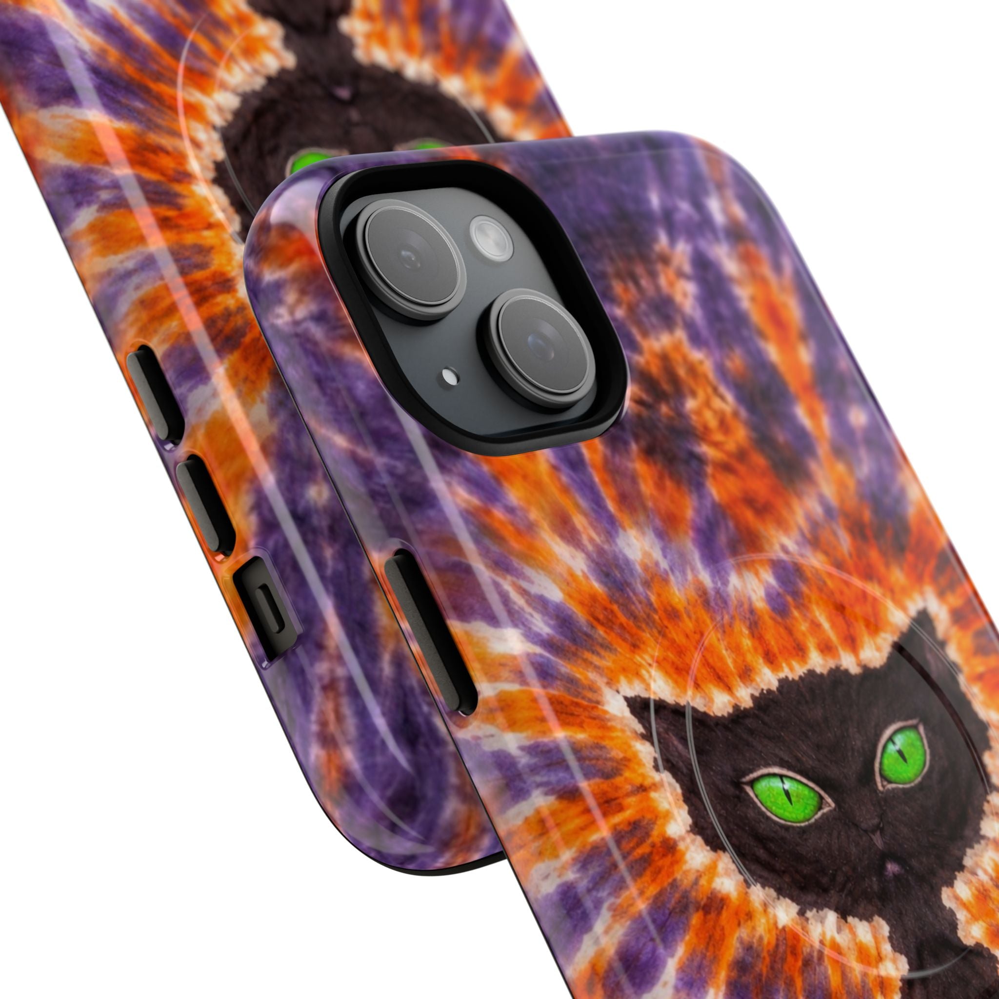 BLACK CAT PURPLE & ORANGE MAGNETIC  PHONE CASE  - TLHN2404264