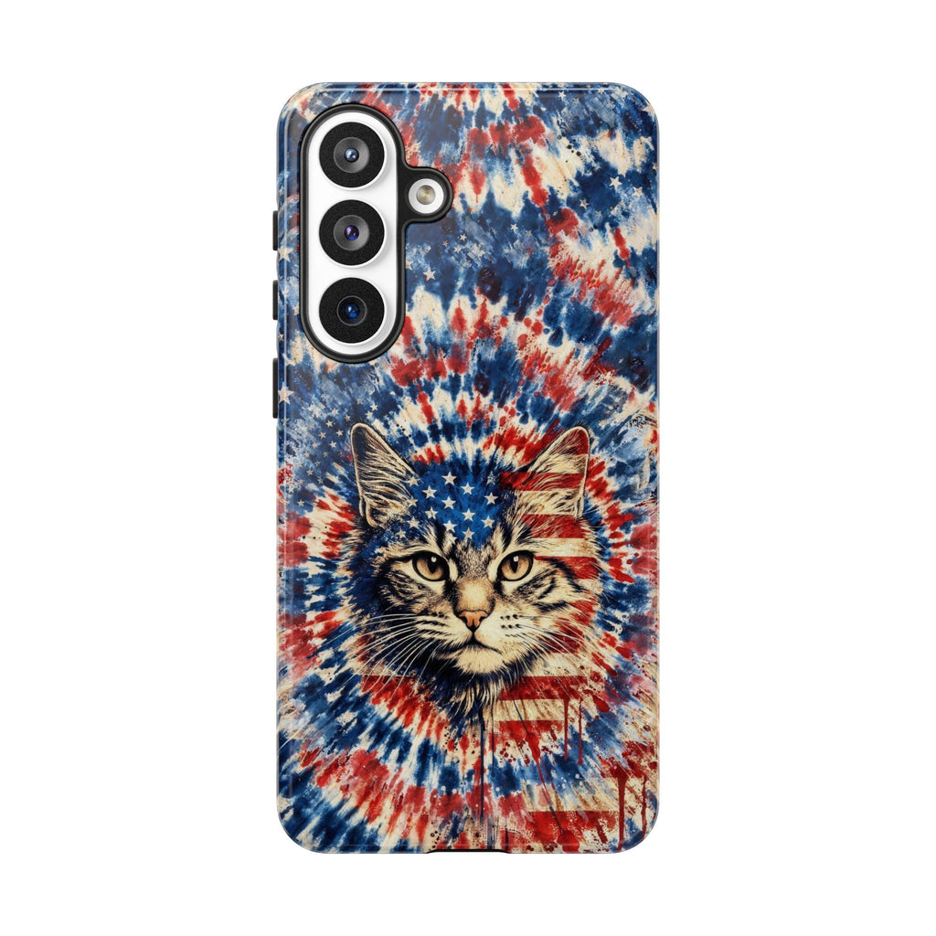 CAT RED WHITE & BLUE VINTAGE PHONE CASE  - TLHG2004262