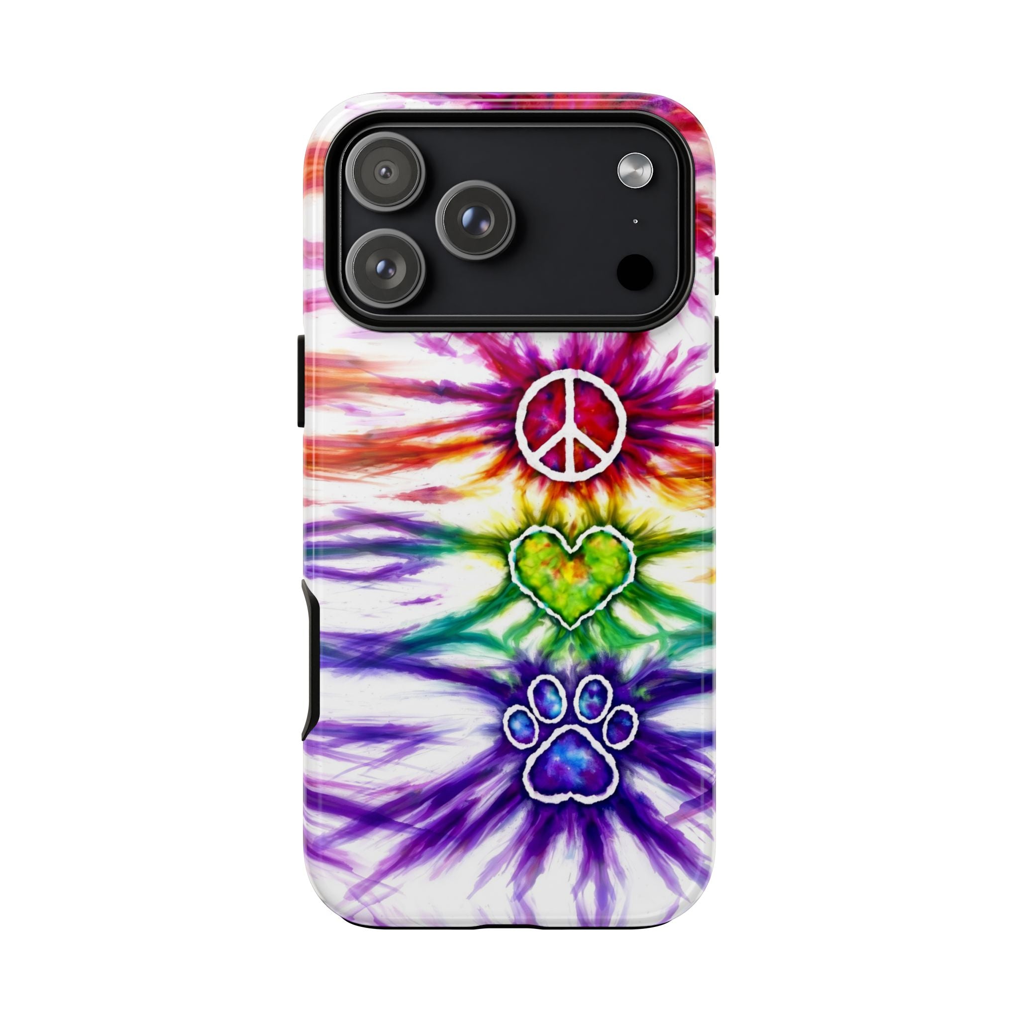 PEACE LOVE PAW PRINT SWIRL PHONE CASE - TLHG1304266