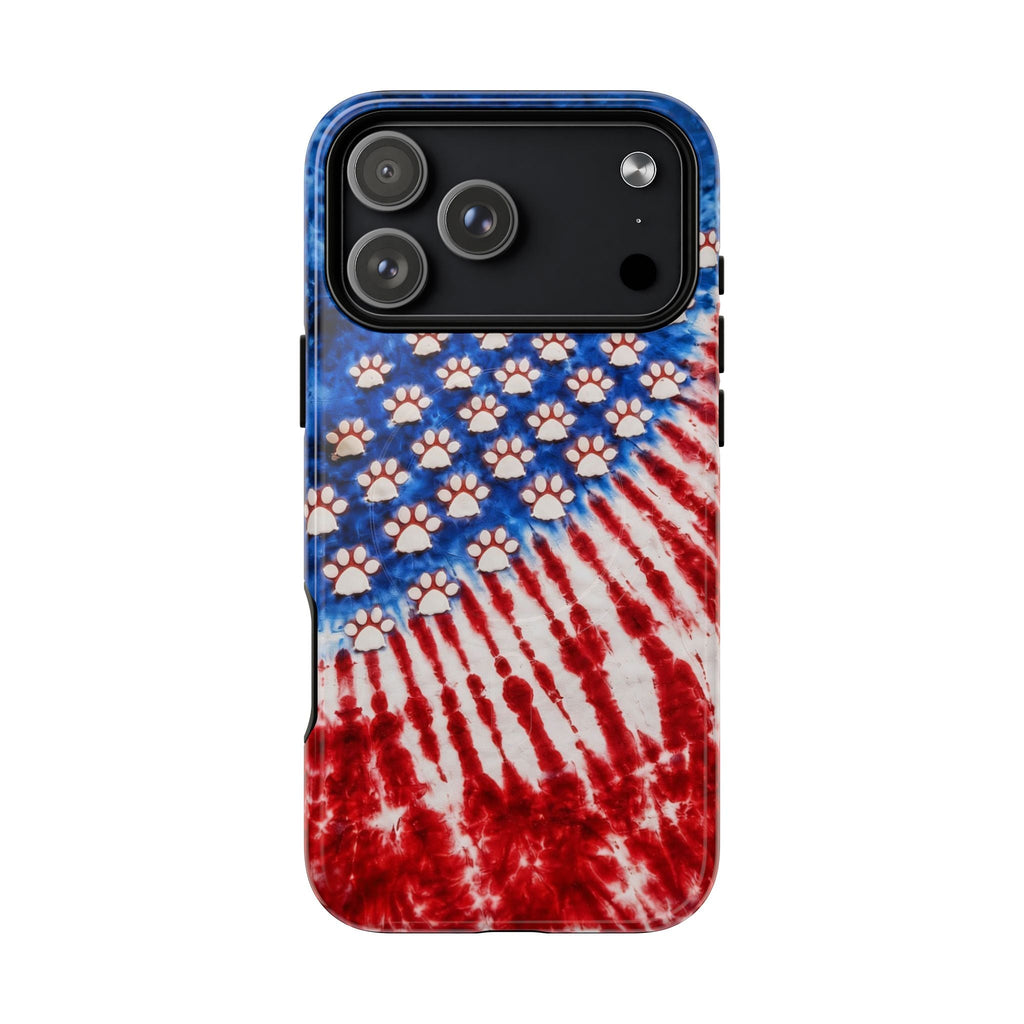PAW PRINT RED WHITE & BLUE MAGNETIC PHONE CASE - TLHG1704262