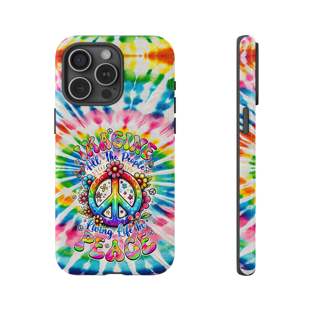IMAGINE ALL THE PEOPLE LIVING LIFE IN PEACE TIE DYE PHONE CASE - TYQY1504253