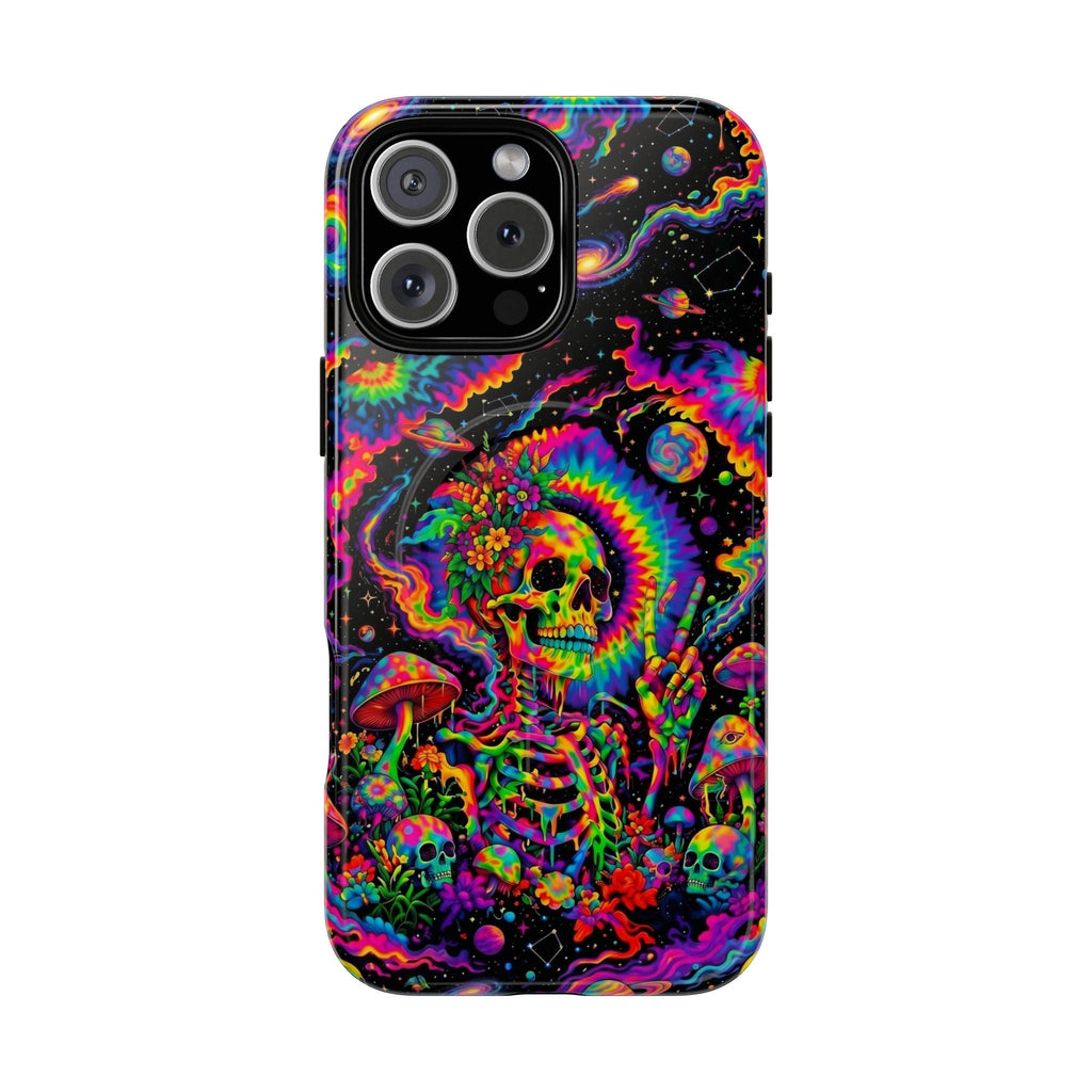 HIPPIE SKULL PSYCHEDELIC MAGNETIC PHONE CASE  - TLNO2904262