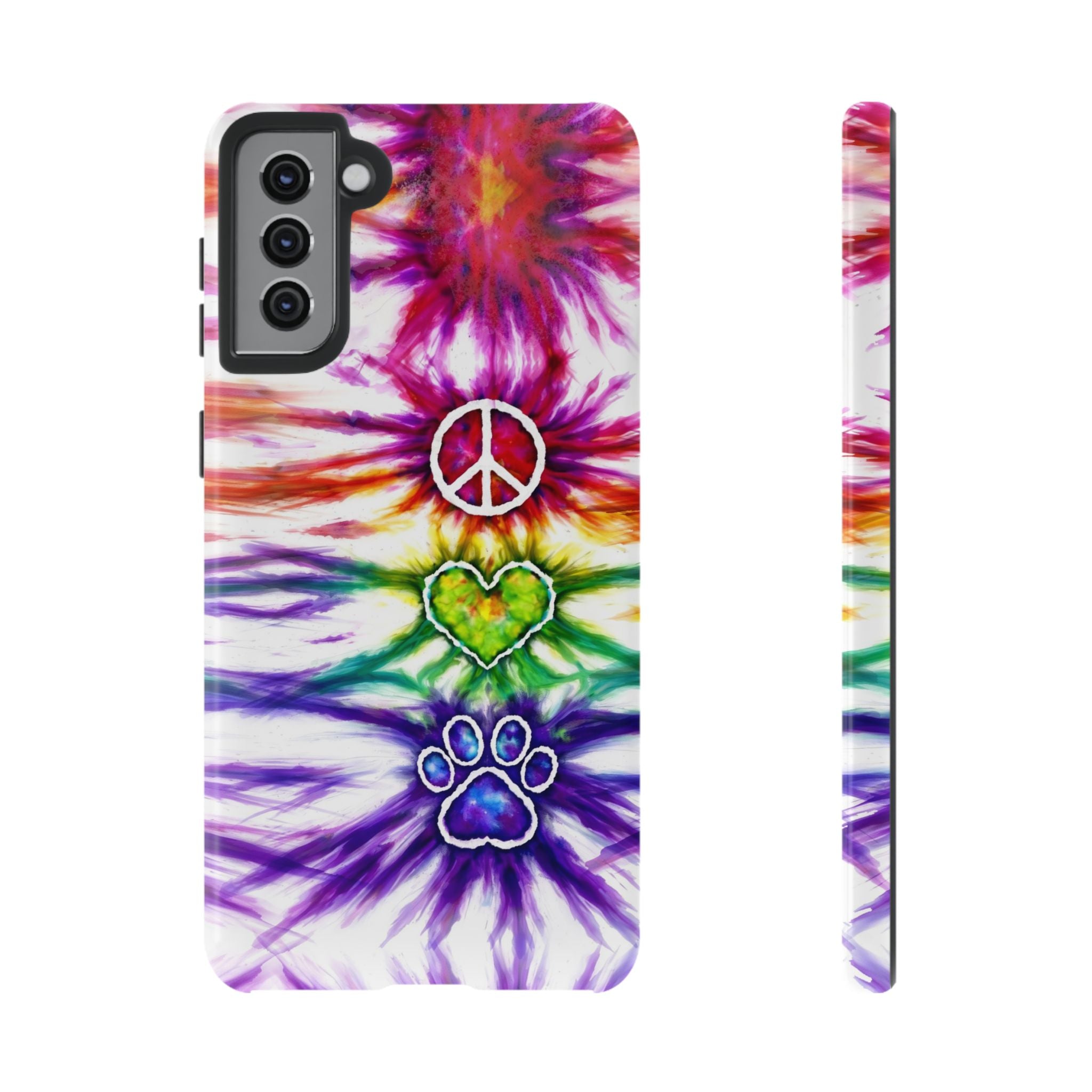 PEACE LOVE PAW PRINT SWIRL PHONE CASE - TLHG1304266