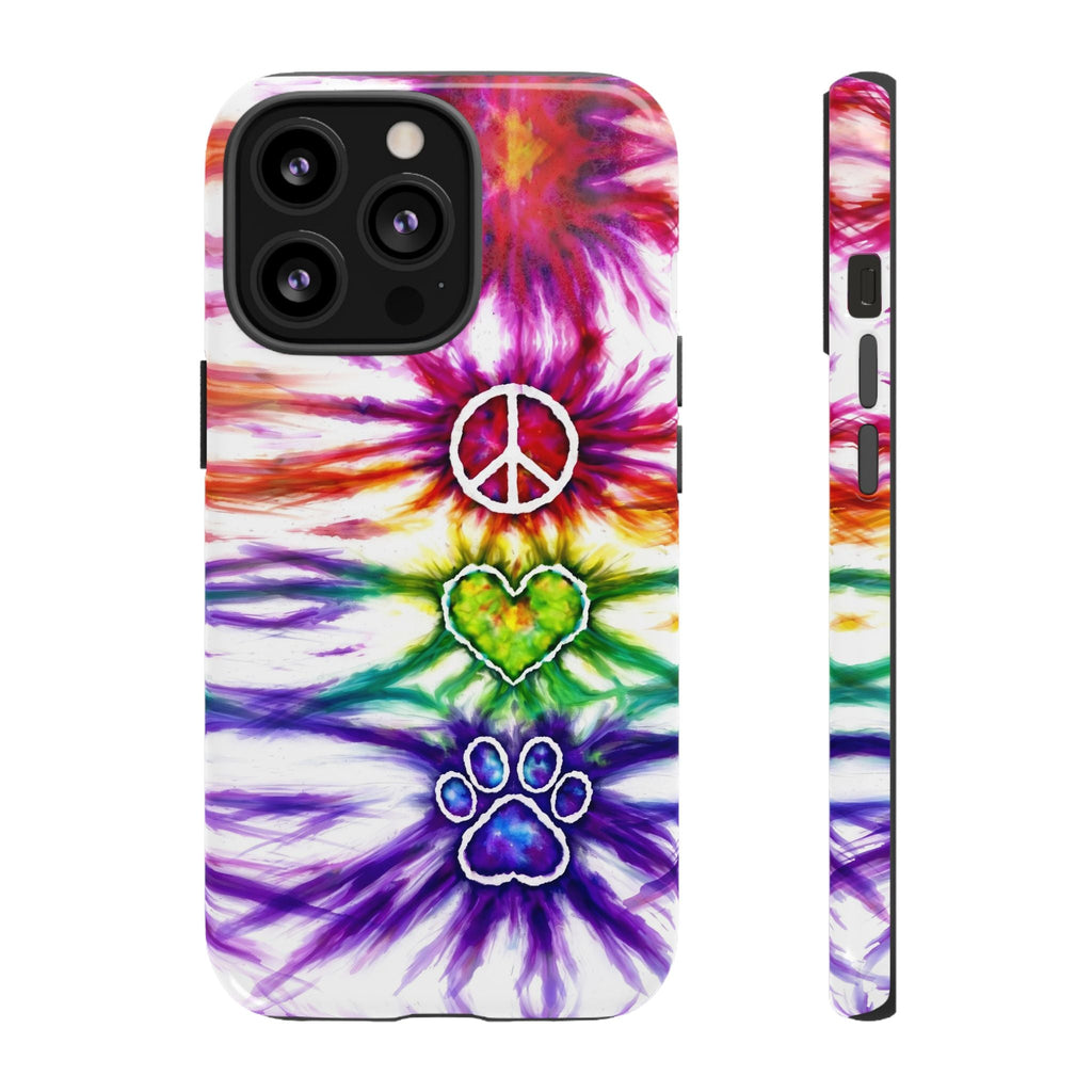PEACE LOVE PAW PRINT SWIRL PHONE CASE - TLHG1304266