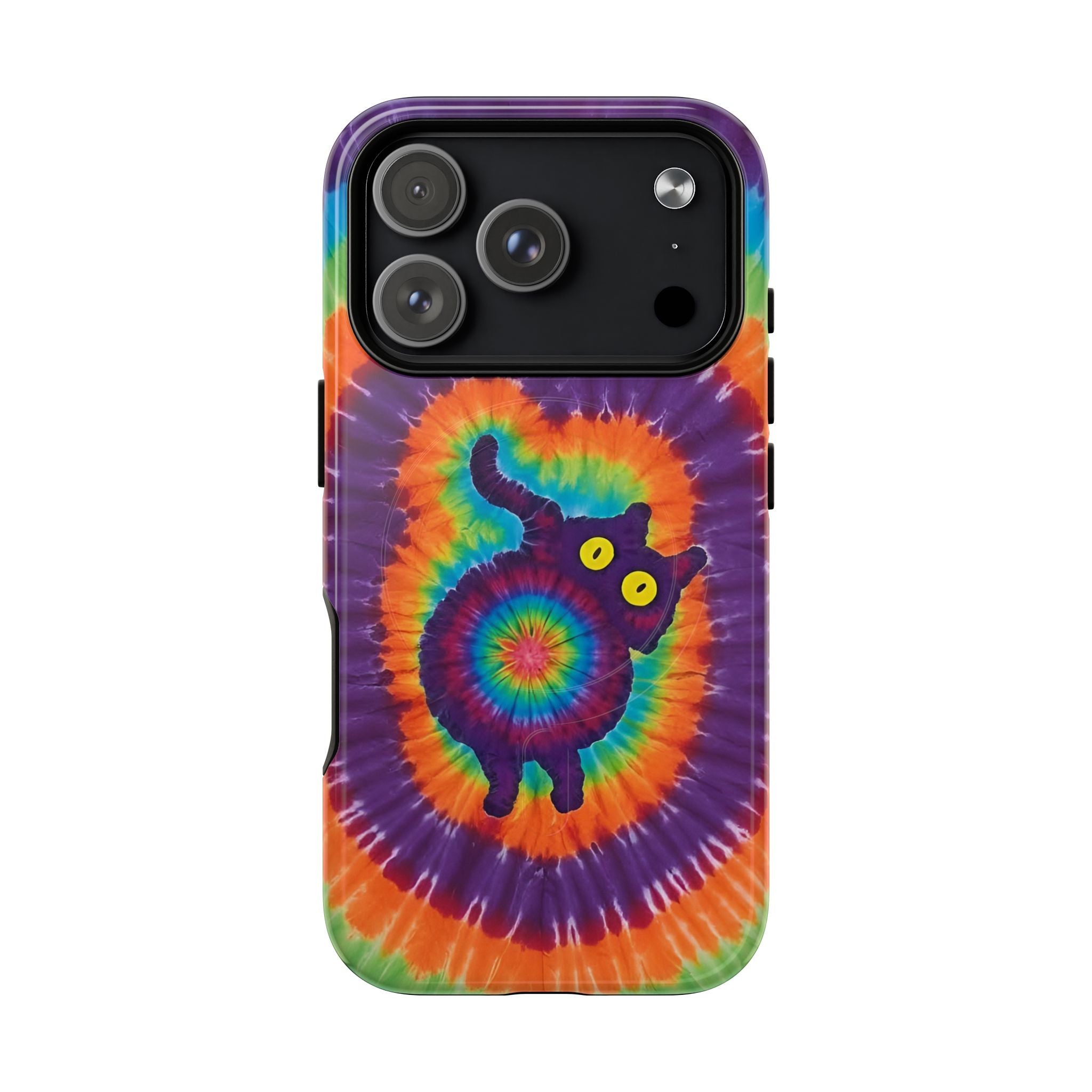 FUNNY CAT SWIRL MAGNETIC PHONE CASE - TLNO1604261