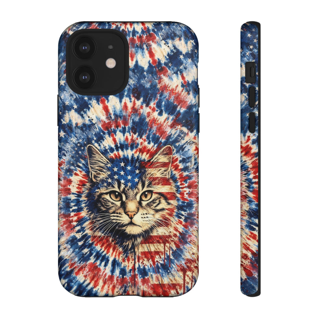 CAT RED WHITE & BLUE VINTAGE PHONE CASE  - TLHG2004262