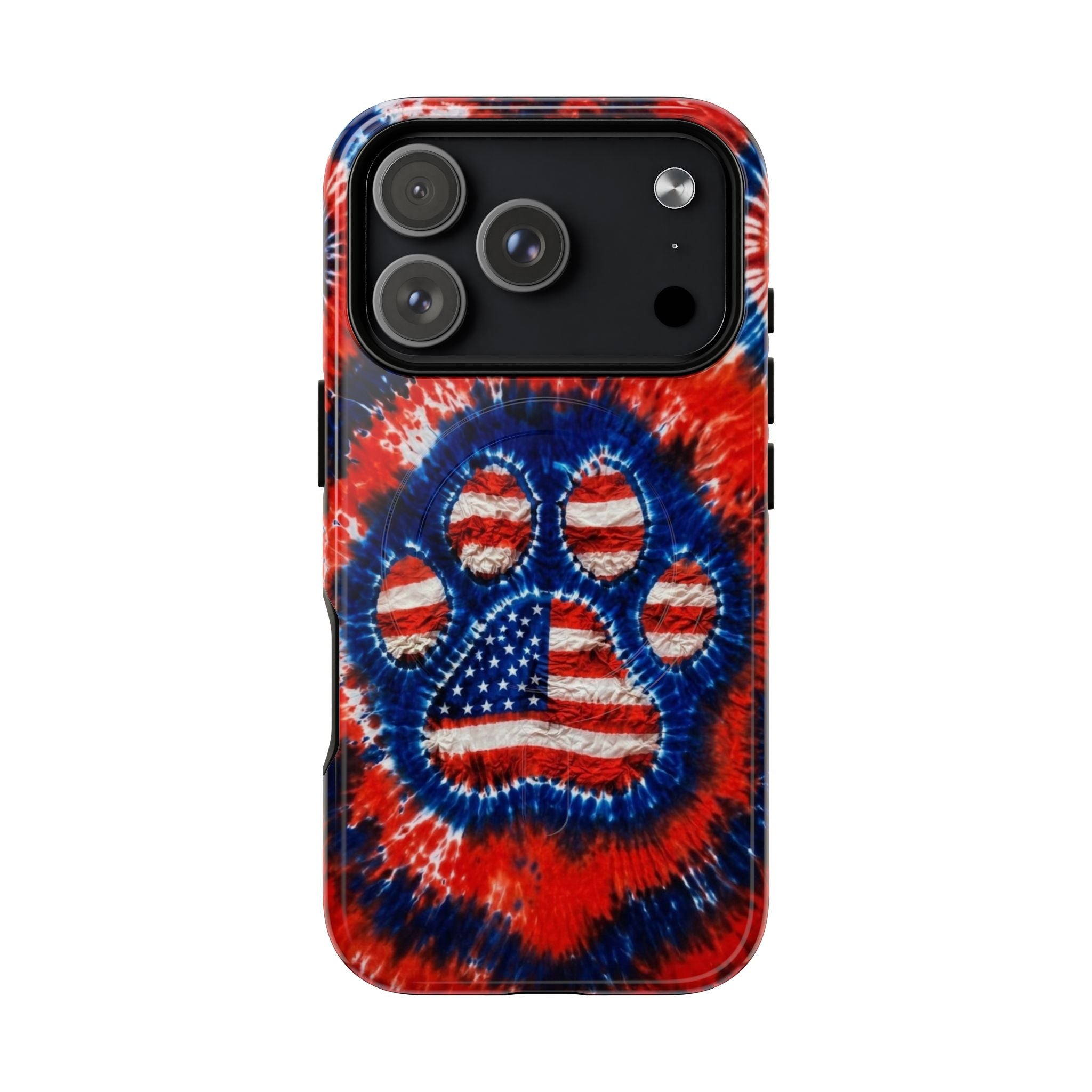 PAW PRINT RED WHITE & BLUE MAGNETIC PHONE CASE  - TLHN0405264