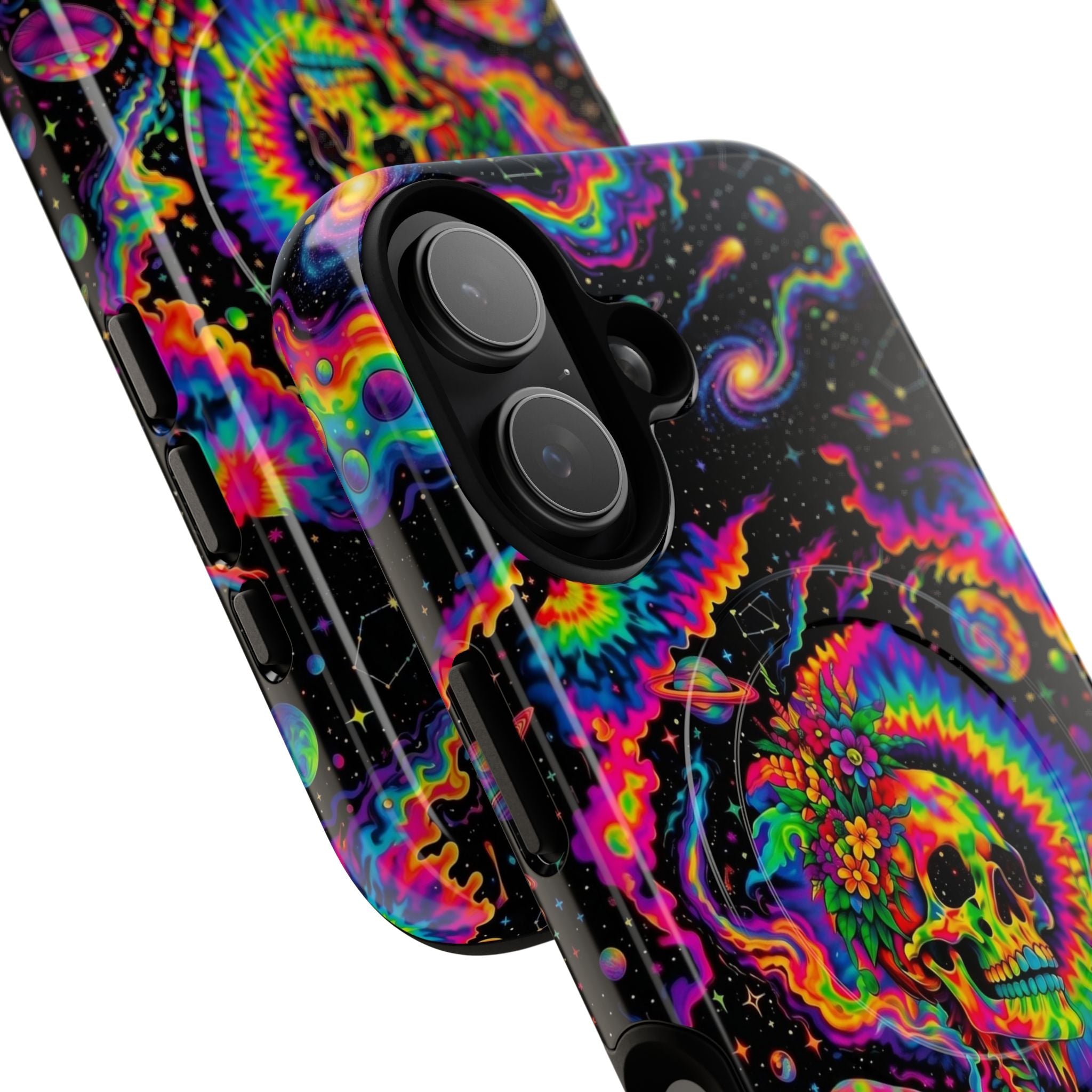 HIPPIE SKULL PSYCHEDELIC MAGNETIC PHONE CASE  - TLNO2904262