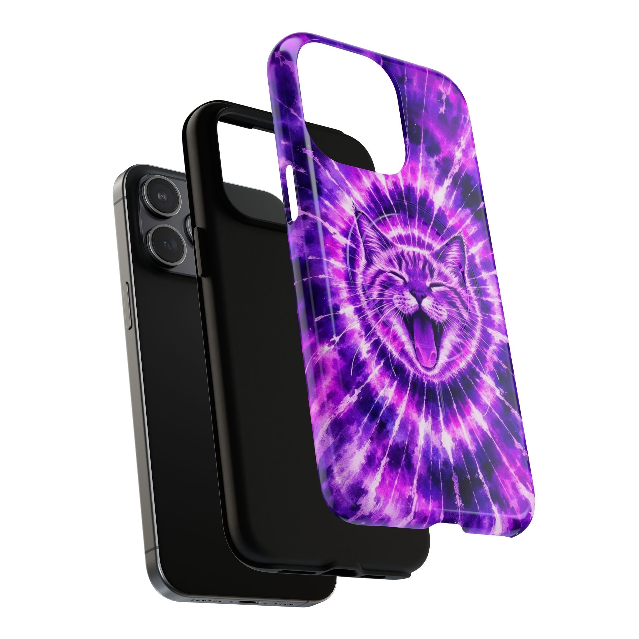 CAT PURPLE SWIRL MAGNETIC PHONE CASE  - TLHN1504263