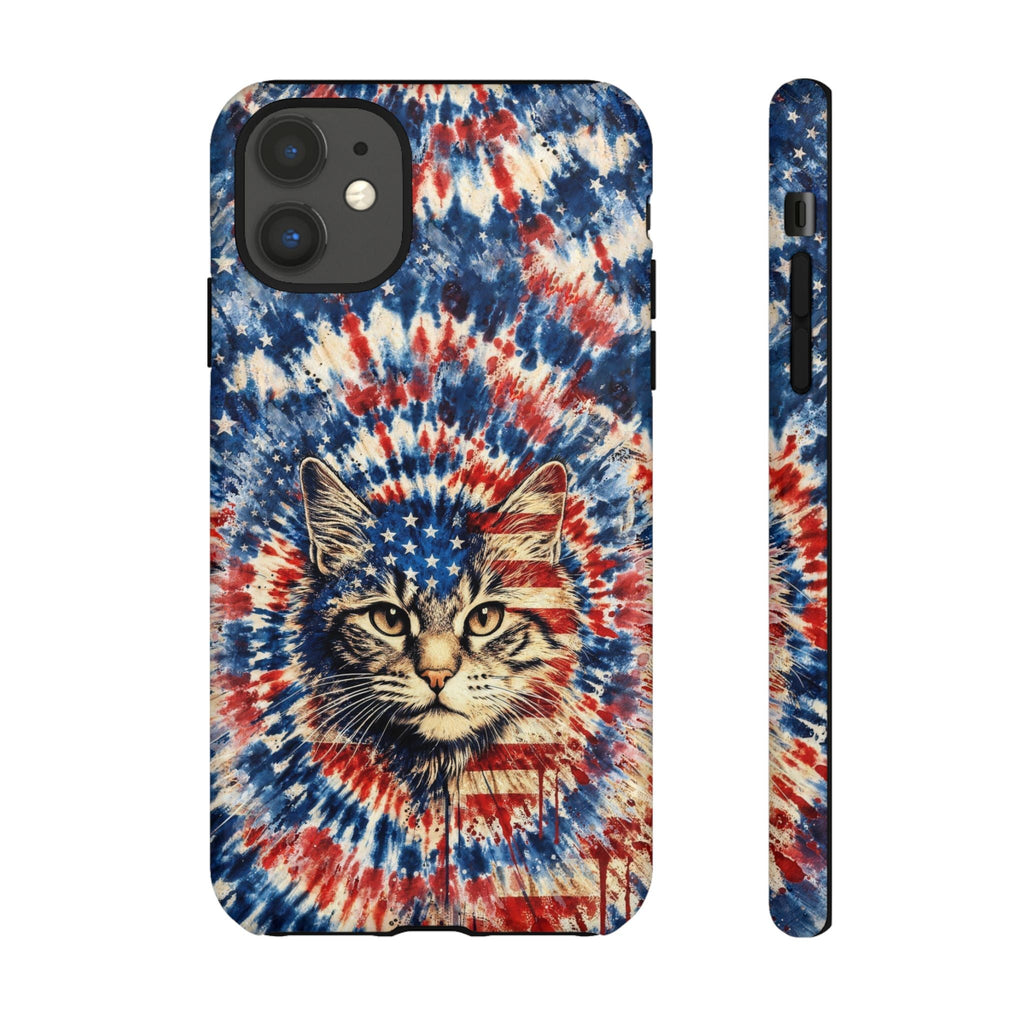 CAT RED WHITE & BLUE VINTAGE PHONE CASE  - TLHG2004262