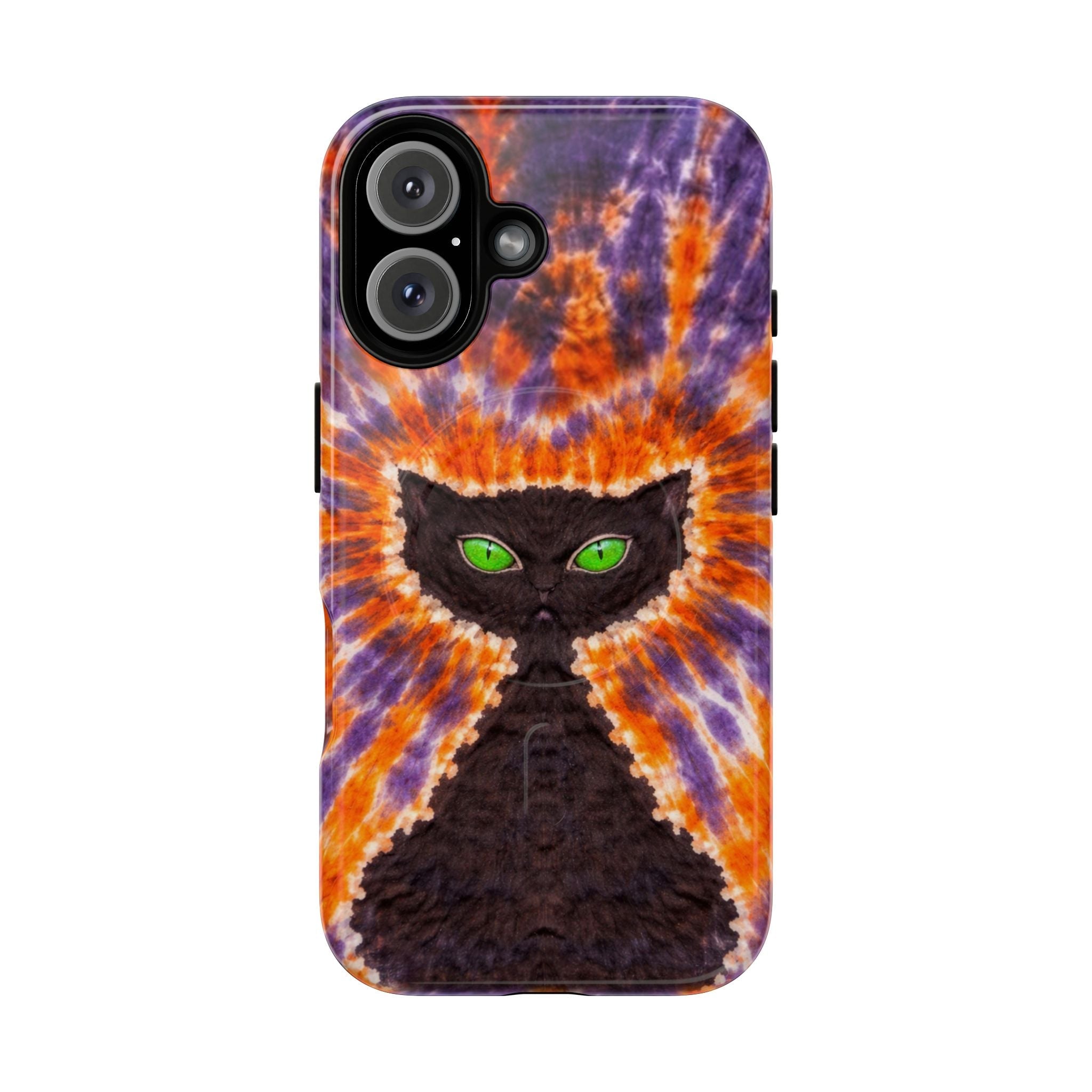 BLACK CAT PURPLE & ORANGE MAGNETIC  PHONE CASE  - TLHN2404264