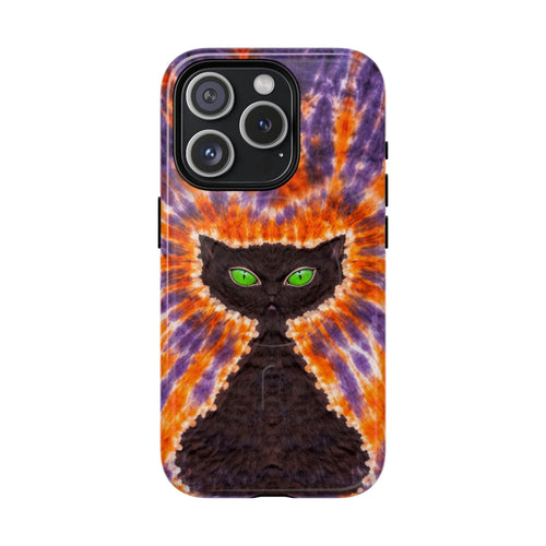 BLACK CAT PURPLE & ORANGE MAGNETIC  PHONE CASE  - TLHN2404264