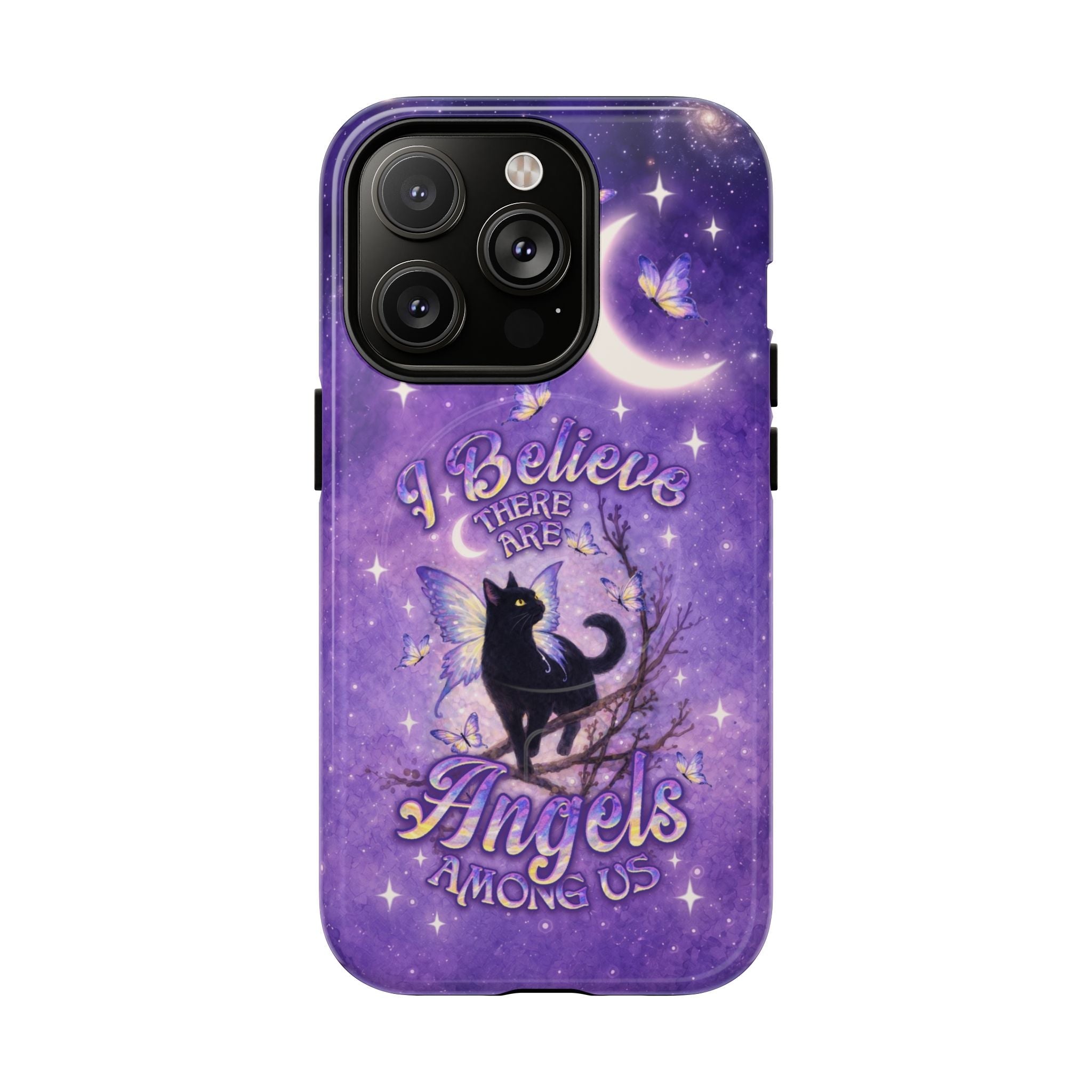 I BELIEVE THERE ARE ANGELS AMONG US BLACK CAT MAGNETIC PHONE CASE  - TLNO2605262