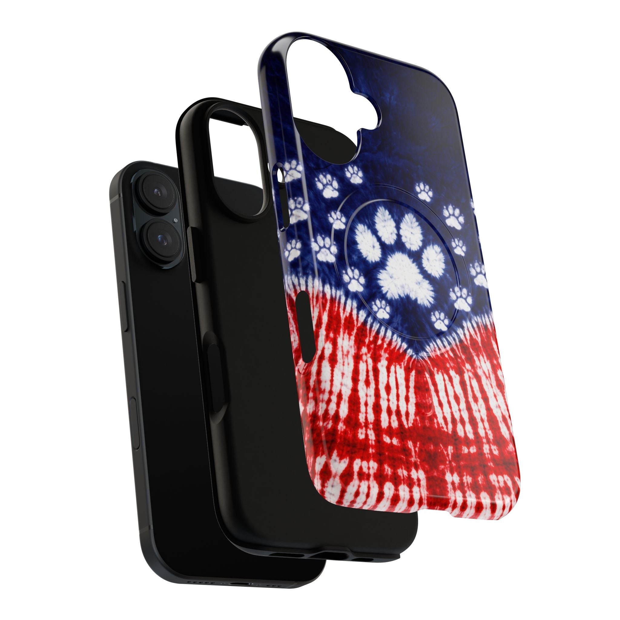 PAW PRINT RED WHITE & BLUE MAGNETIC PHONE CASE - TLTW1604262