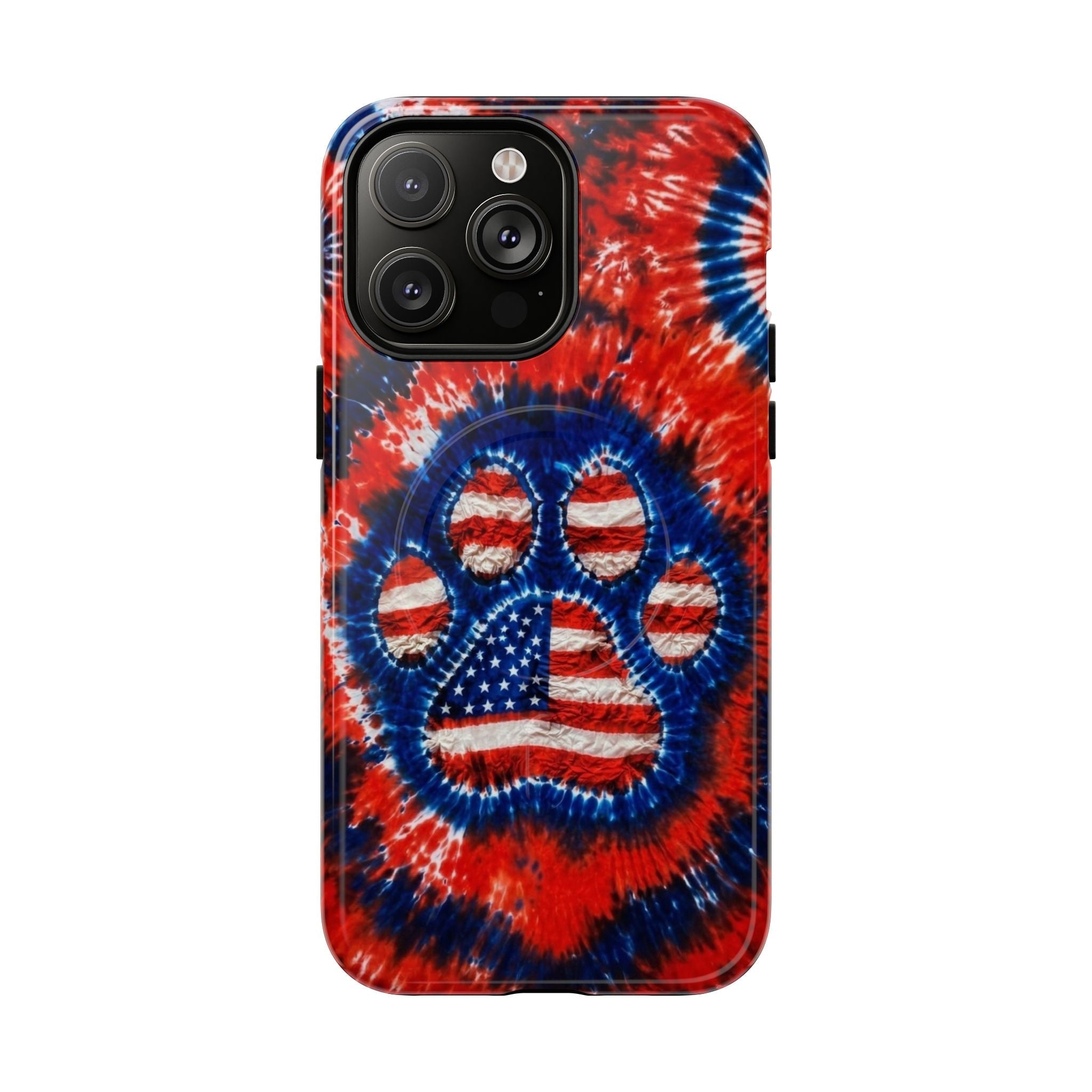 PAW PRINT RED WHITE & BLUE MAGNETIC PHONE CASE  - TLHN0405264