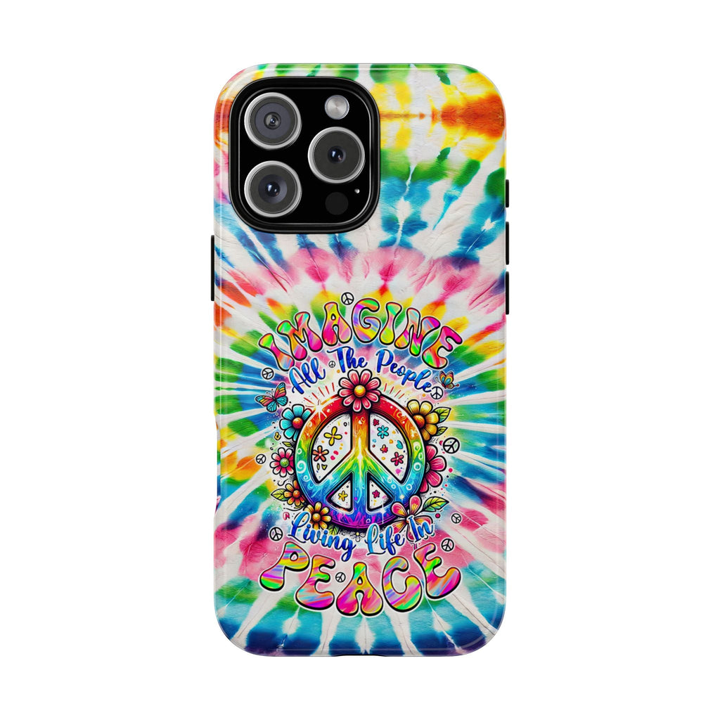 IMAGINE ALL THE PEOPLE LIVING LIFE IN PEACE TIE DYE PHONE CASE - TYQY1504253