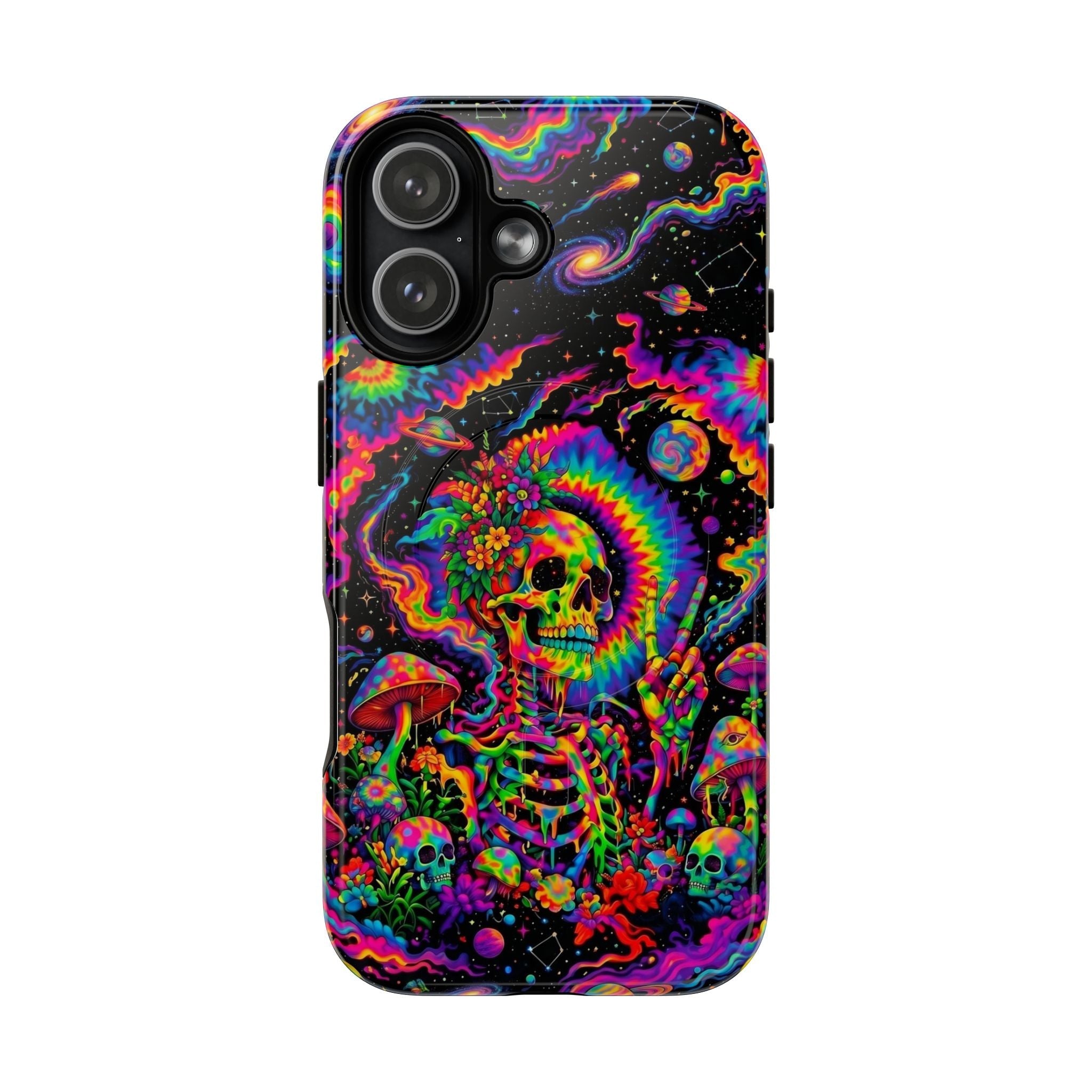 HIPPIE SKULL PSYCHEDELIC MAGNETIC PHONE CASE  - TLNO2904262