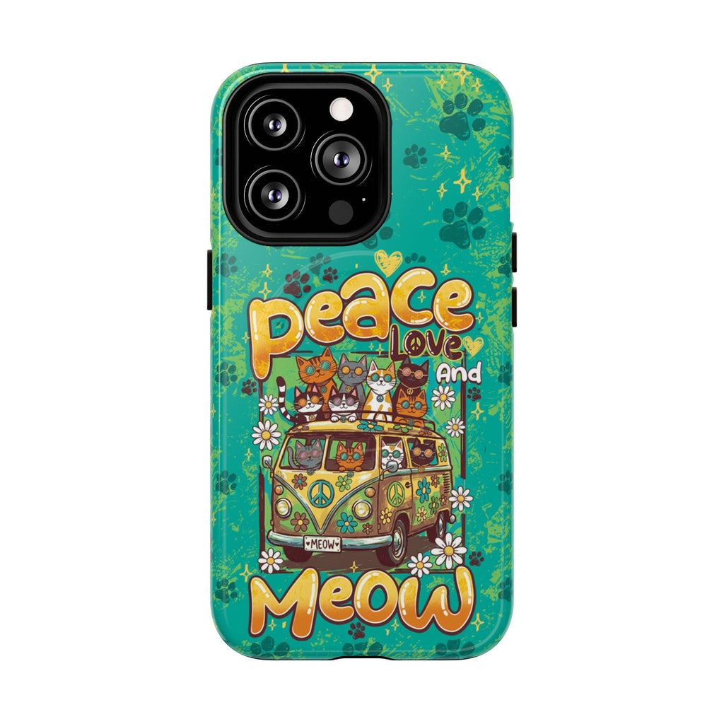 PEACE LOVE AND MEOW CATS MAGNETIC PHONE CASE - TY0707263