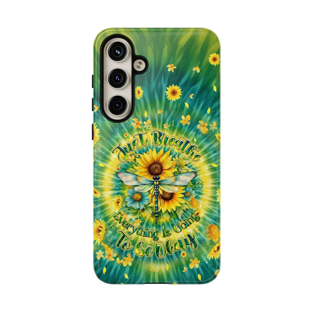 JUST BREATHE DRAGONFLY FLORAL SWIRL PHONE CASE  - TLHG1304263