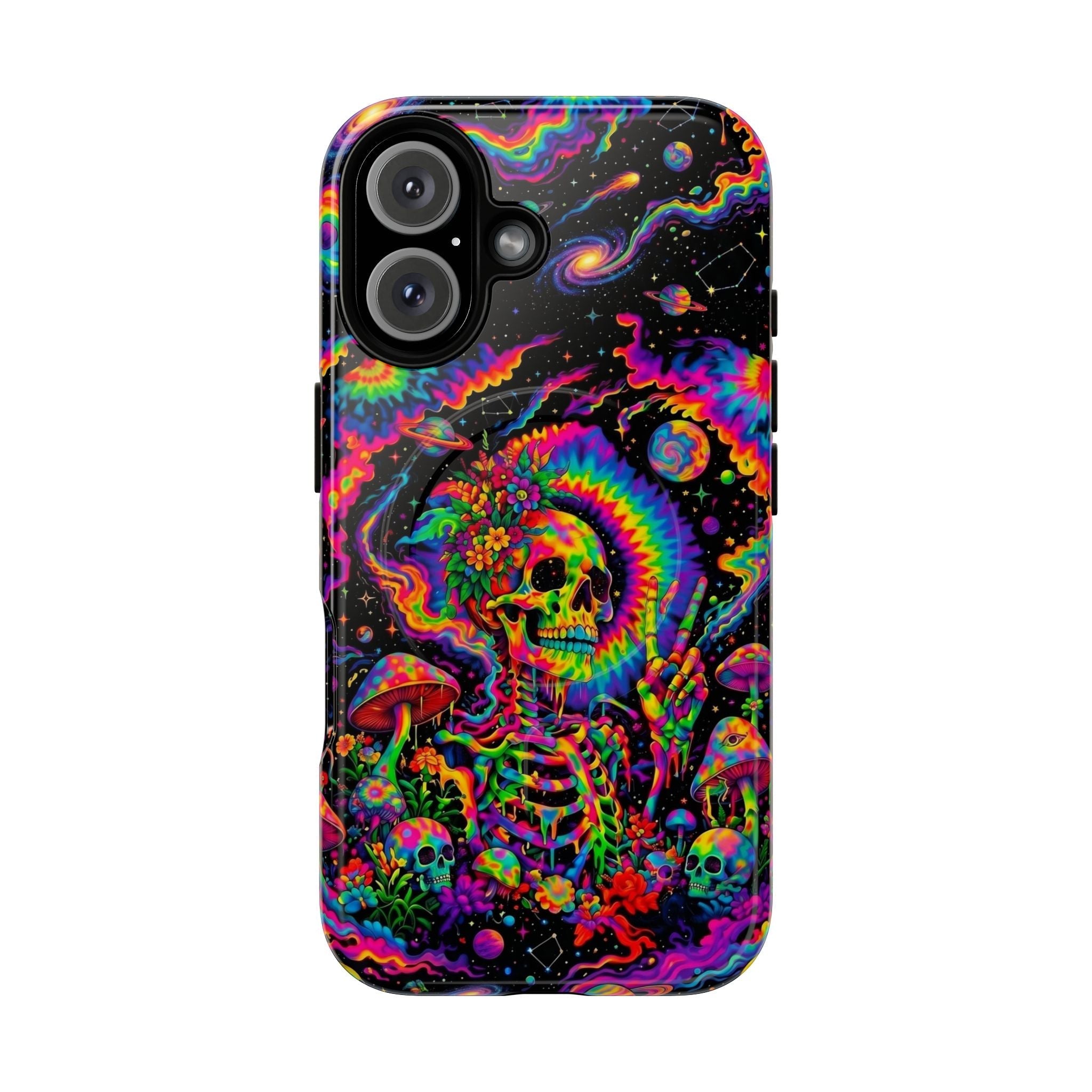 HIPPIE SKULL PSYCHEDELIC MAGNETIC PHONE CASE  - TLNO2904262