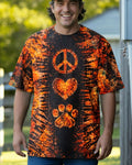 PEACE LOVE PAW PRINT VINTAGE SWIRL ALL OVER PRINT - TLHN0304261