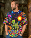 PSYCHEDELIC BOHO SKELETON SKULL  ALL OVER PRINT  - TLHN1205263