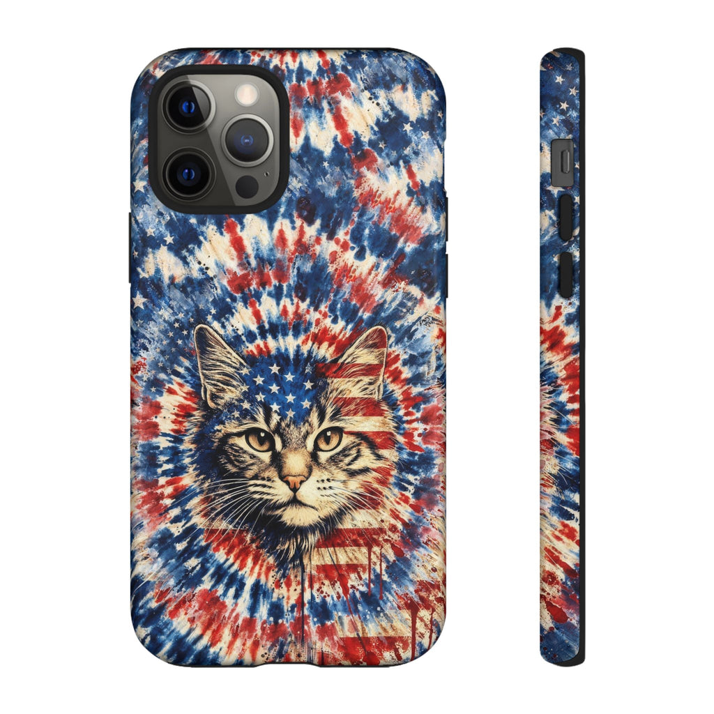 CAT RED WHITE & BLUE VINTAGE PHONE CASE  - TLHG2004262