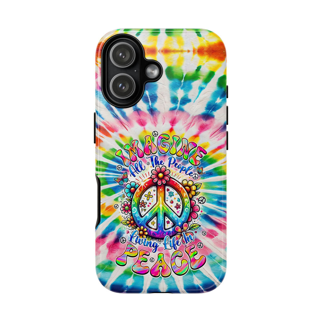 IMAGINE ALL THE PEOPLE LIVING LIFE IN PEACE TIE DYE PHONE CASE - TYQY1504253