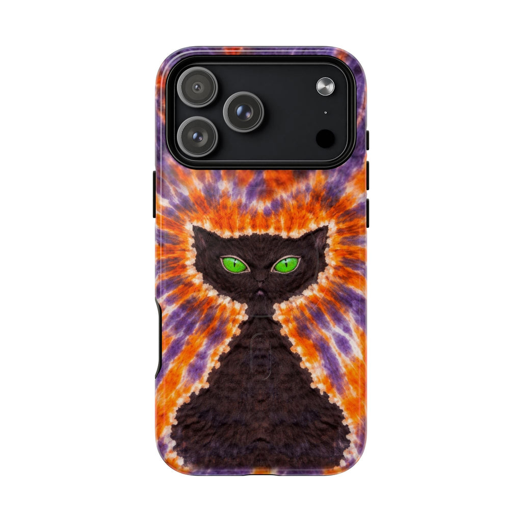 BLACK CAT PURPLE & ORANGE MAGNETIC  PHONE CASE  - TLHN2404264
