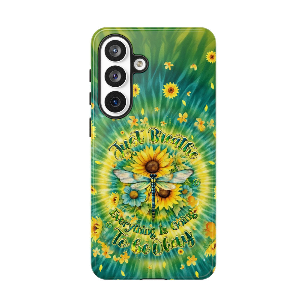 JUST BREATHE DRAGONFLY FLORAL SWIRL PHONE CASE  - TLHG1304263