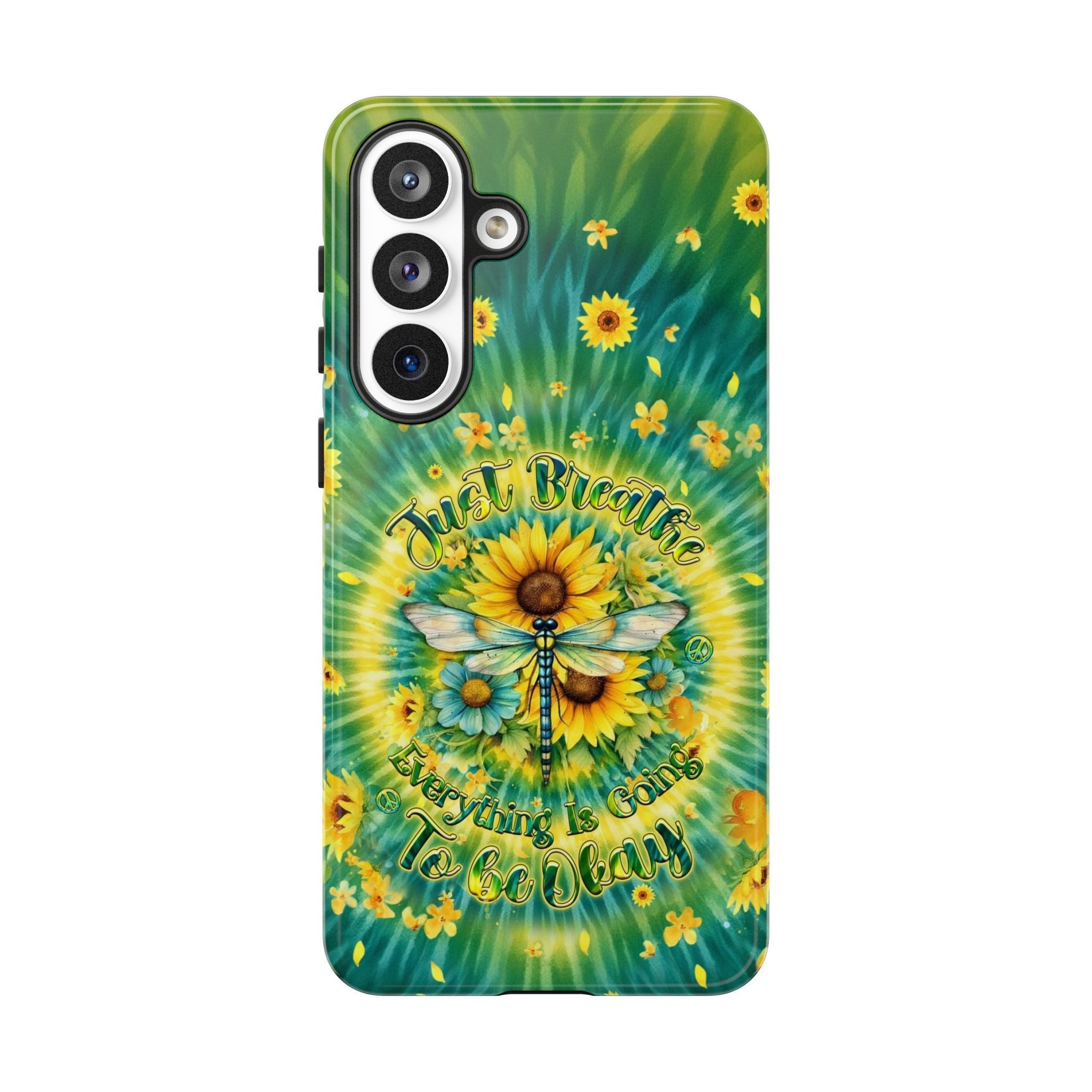 JUST BREATHE DRAGONFLY FLORAL SWIRL PHONE CASE  - TLHG1304263