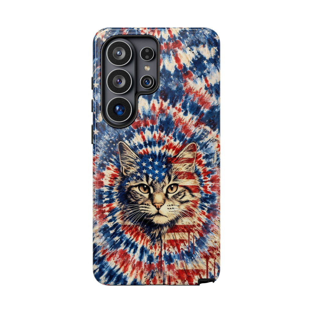 CAT RED WHITE & BLUE VINTAGE PHONE CASE  - TLHG2004262