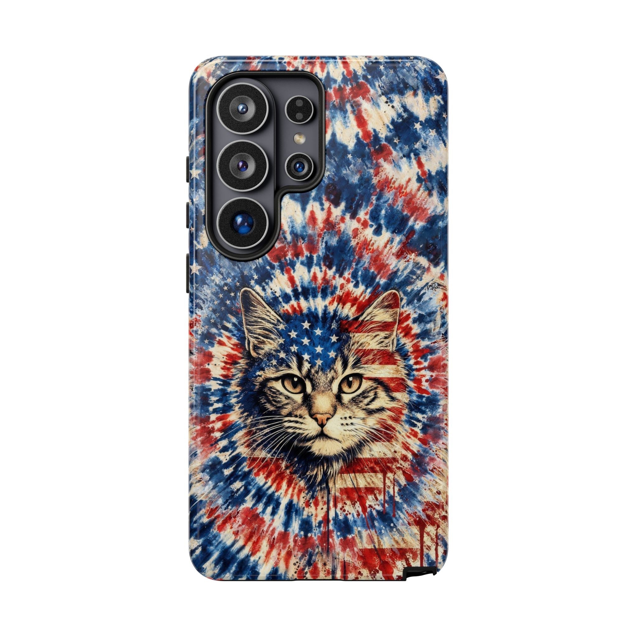 CAT RED WHITE & BLUE VINTAGE PHONE CASE  - TLHG2004262