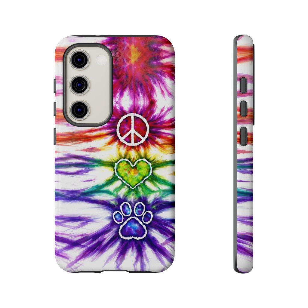PEACE LOVE PAW PRINT SWIRL PHONE CASE - TLHG1304266