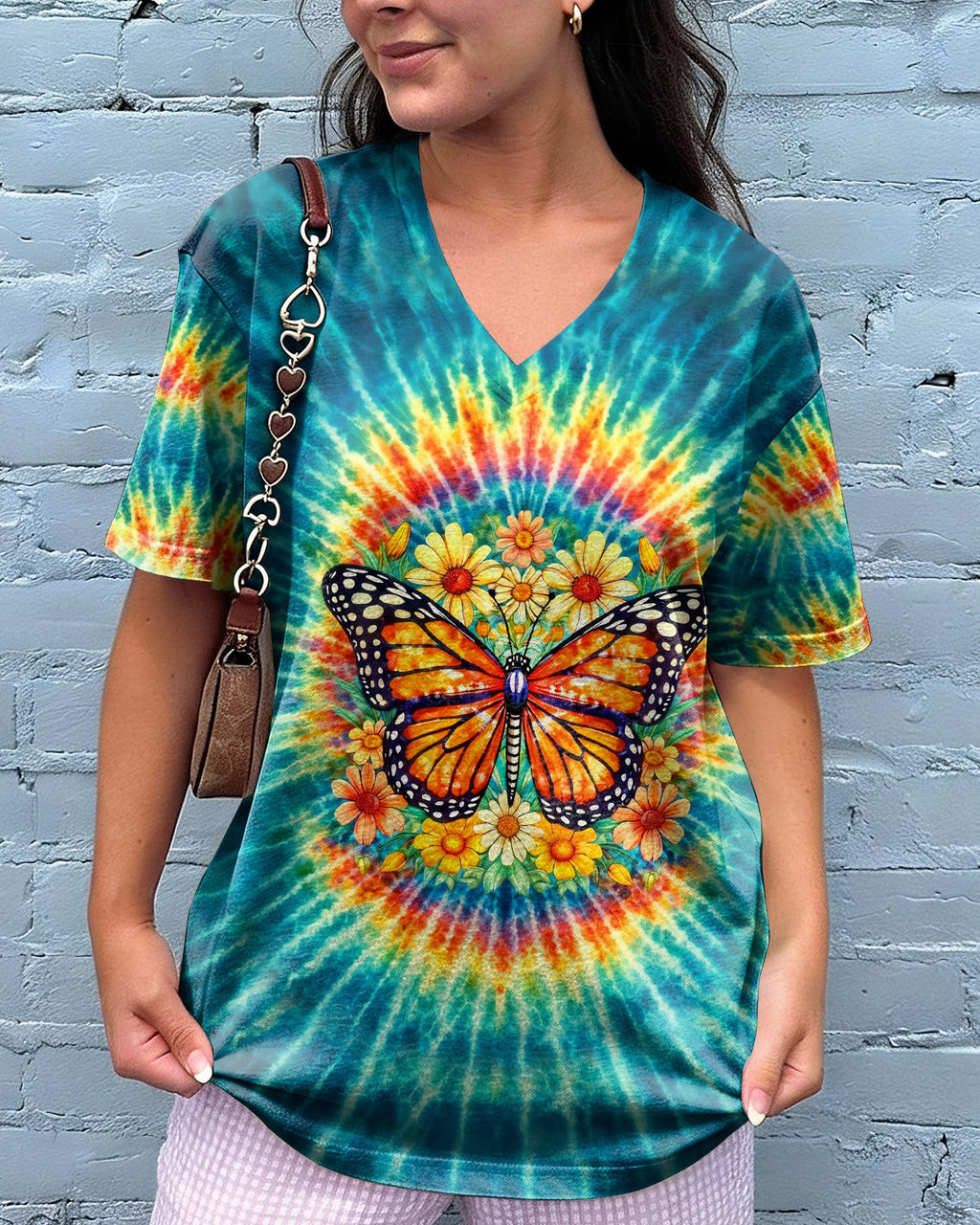 JUST BREATHE BUTTERFLY FLORAL SWIRL ALL OVER PRINT - TLHG0704262