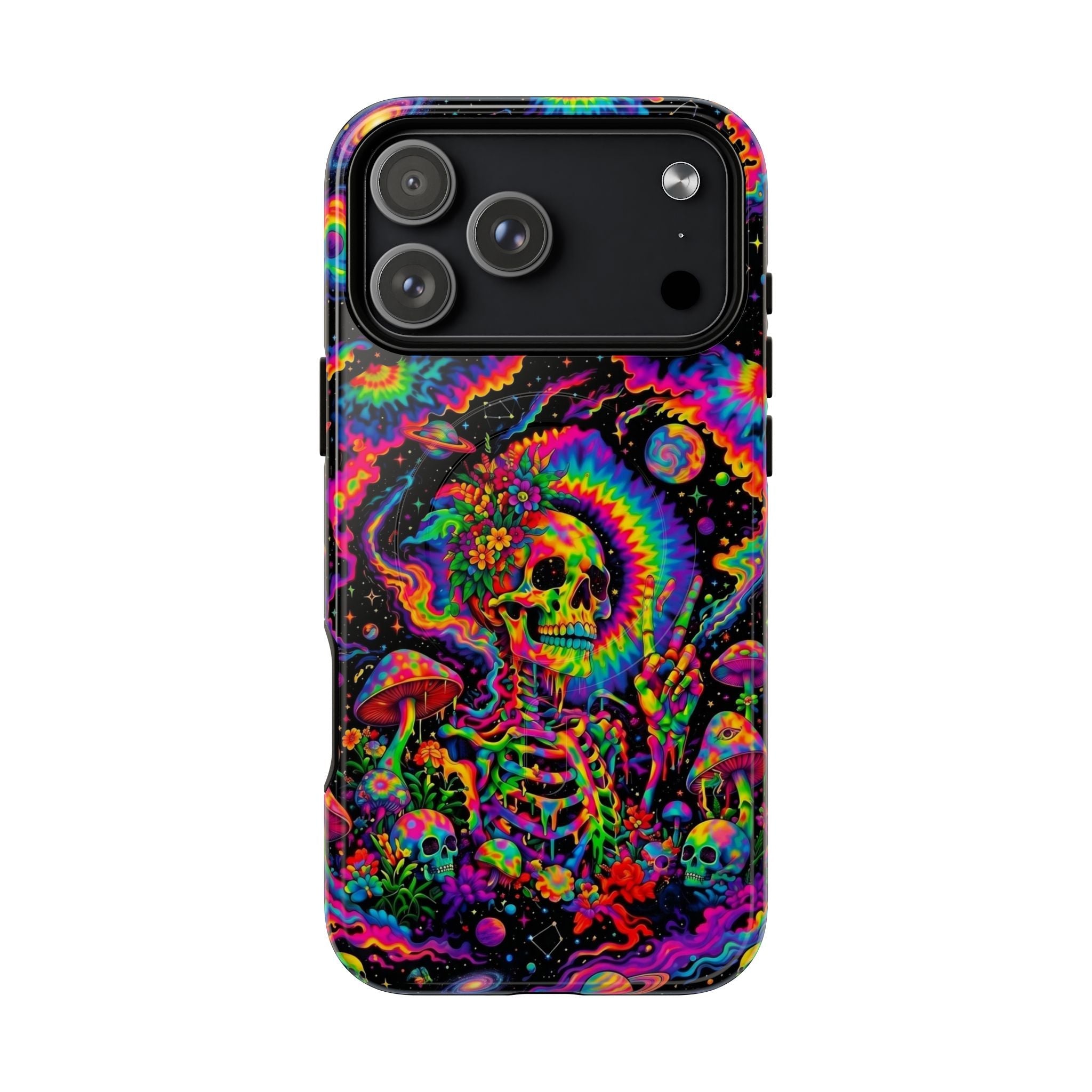HIPPIE SKULL PSYCHEDELIC MAGNETIC PHONE CASE  - TLNO2904262