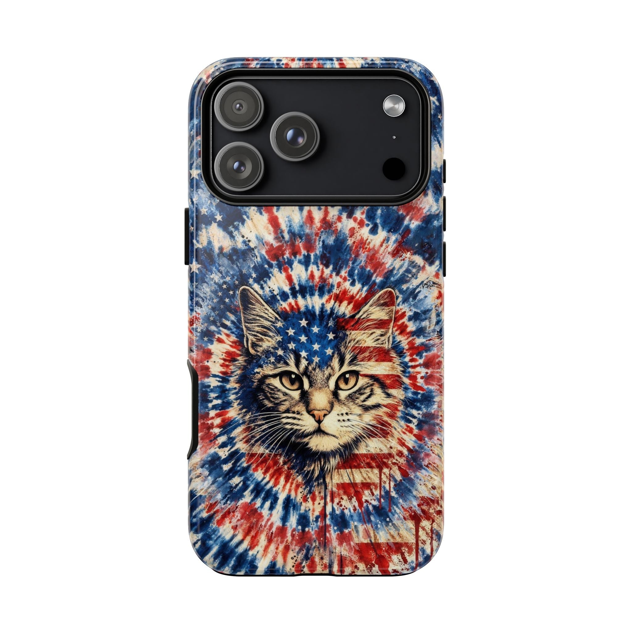 CAT RED WHITE & BLUE VINTAGE PHONE CASE  - TLHG2004262