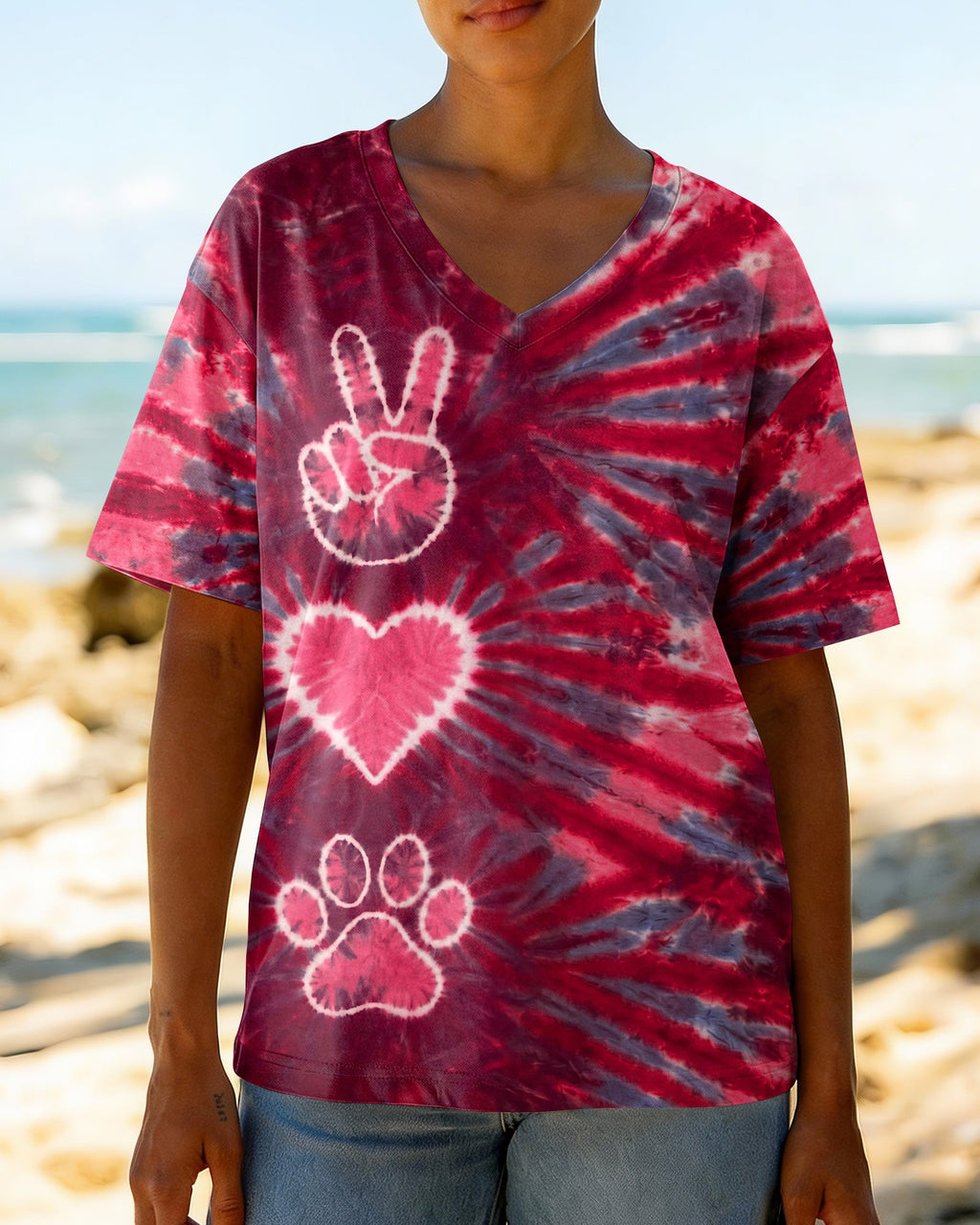 PEACE HAND LOVE PAW PRINT ALL OVER PRINT - TLHN1604262