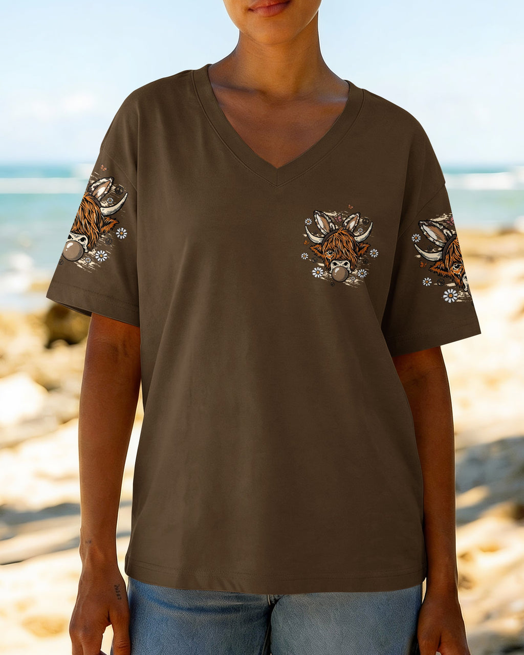 LITTLE COUNTRY LOTTA ATTITUDE COW ALL OVER PRINT  - TLTW1106262