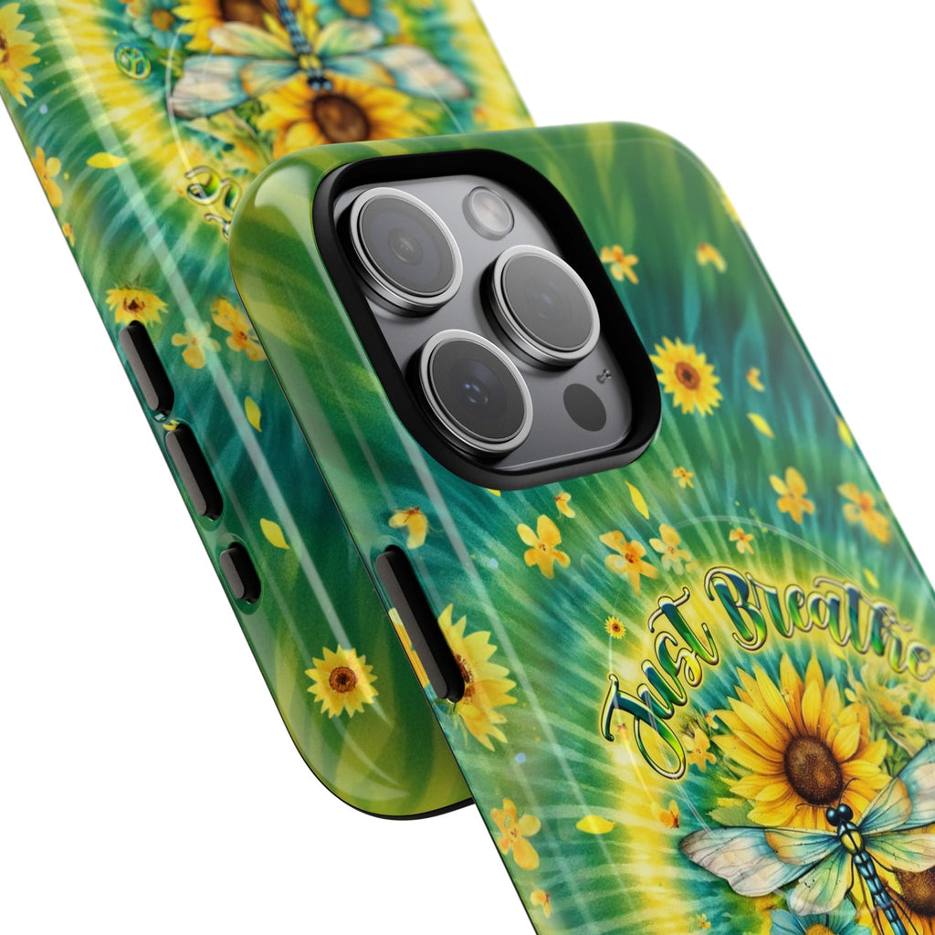 JUST BREATHE DRAGONFLY FLORAL MAGNETIC PHONE CASE  - TLHG1304263