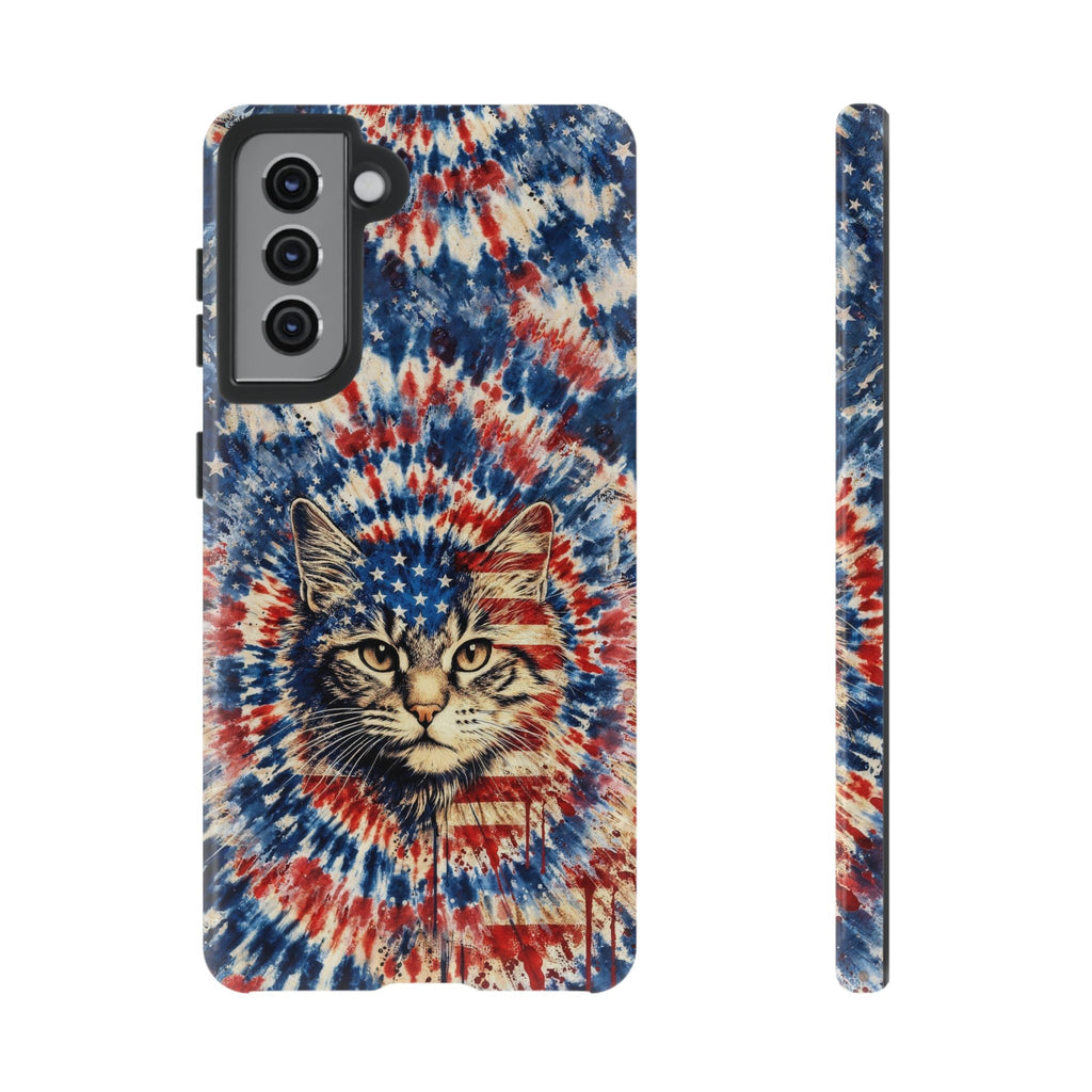 CAT RED WHITE & BLUE VINTAGE PHONE CASE  - TLHG2004262