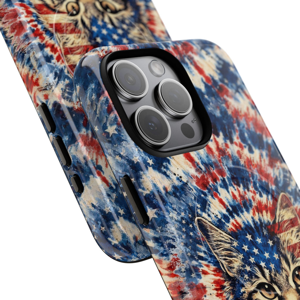 CAT RED WHITE & BLUE VINTAGE MAGNETIC PHONE CASE  - TLHG2004262