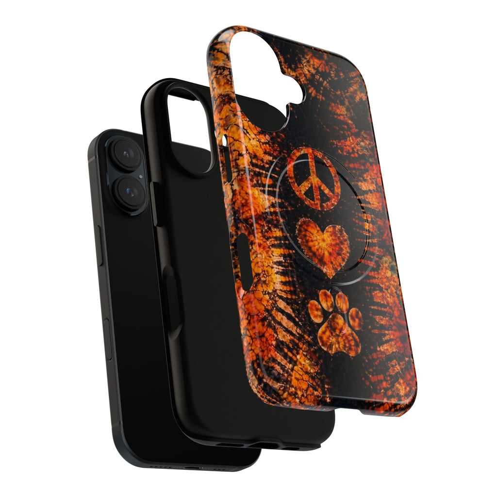 PEACE LOVE PAW PRINT VINTAGE MAGNETIC  PHONE CASE  - TLHN2204264