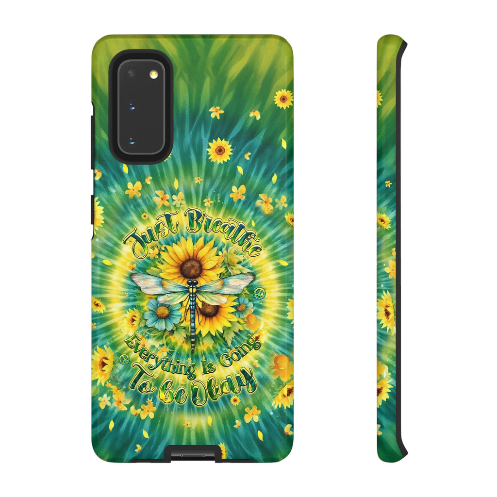 JUST BREATHE DRAGONFLY FLORAL SWIRL PHONE CASE  - TLHG1304263